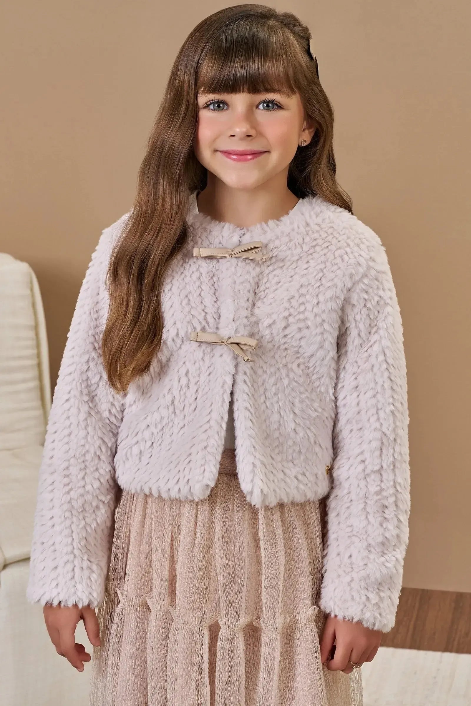 Casaco em Pelo Tranças 92570 Infanti Infantil Menina