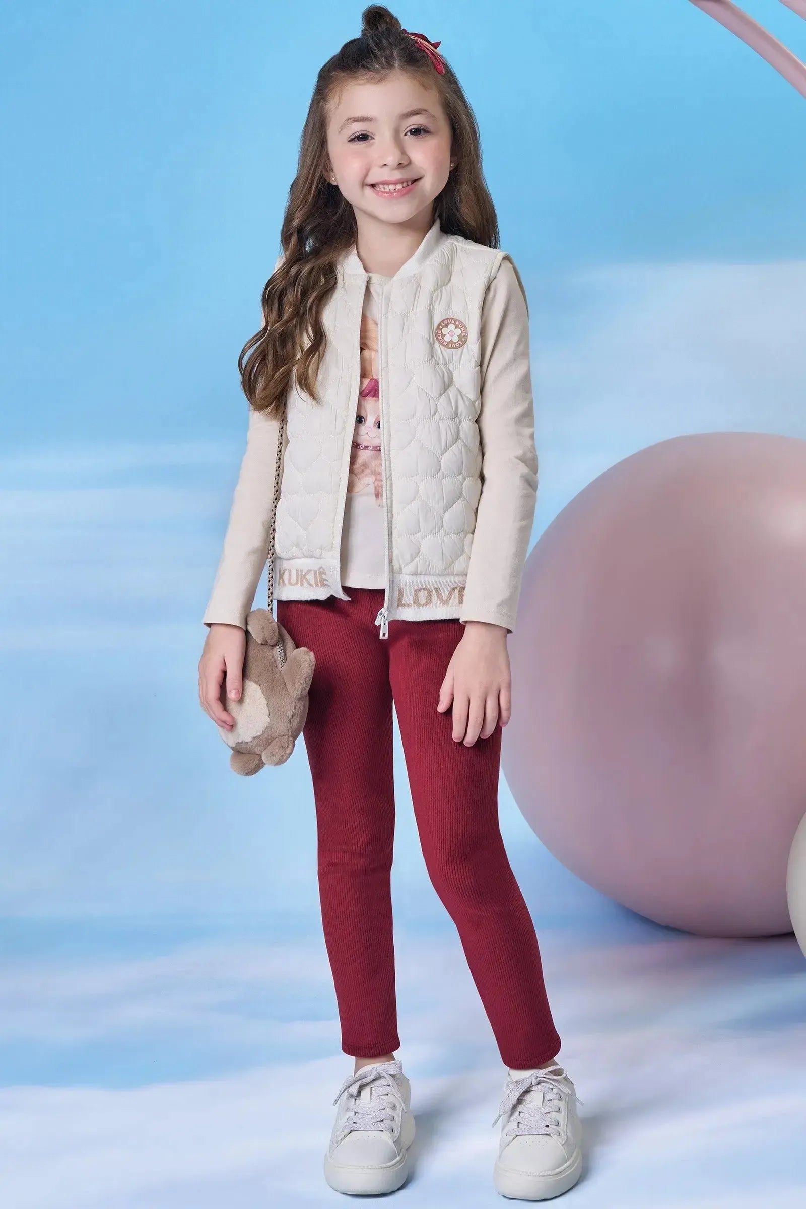 Colete Puffer em Nylon 89239 Kukiê Infantil Menina