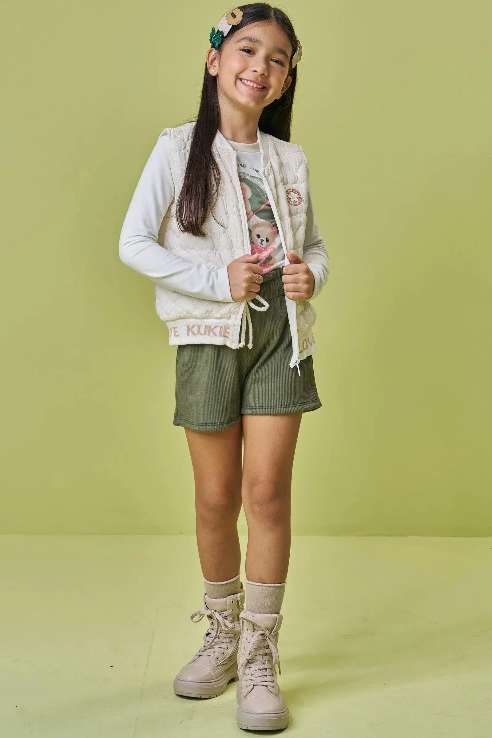 Colete Puffer em Nylon 89239 Kukiê Infantil Menina