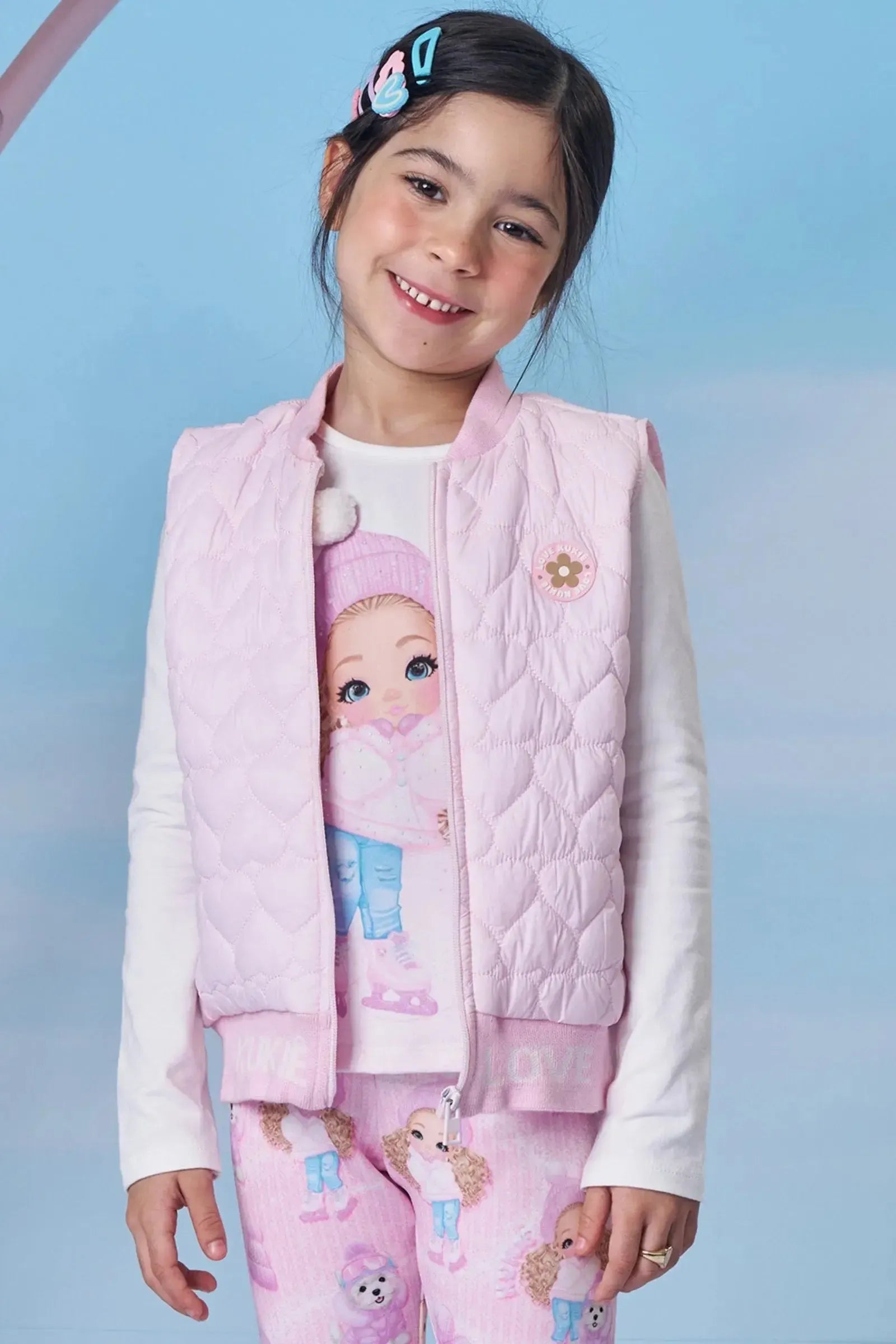 Colete Puffer em Nylon 89239 Kukiê Infantil Menina