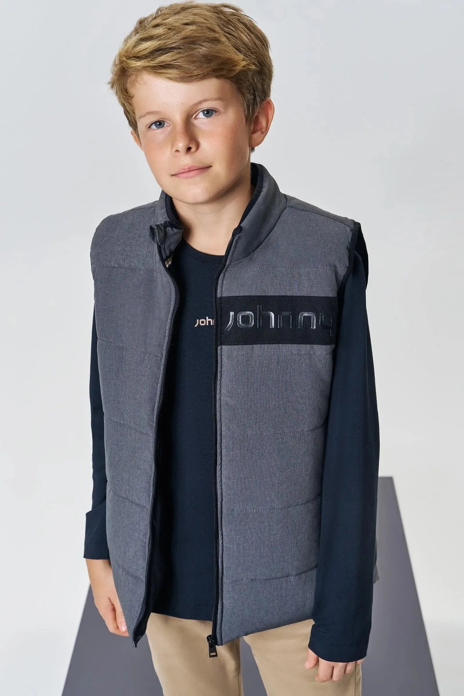 Colete Puffer em Nylon Stripes com Elastano 89365 Johnny Fox Teen Menino