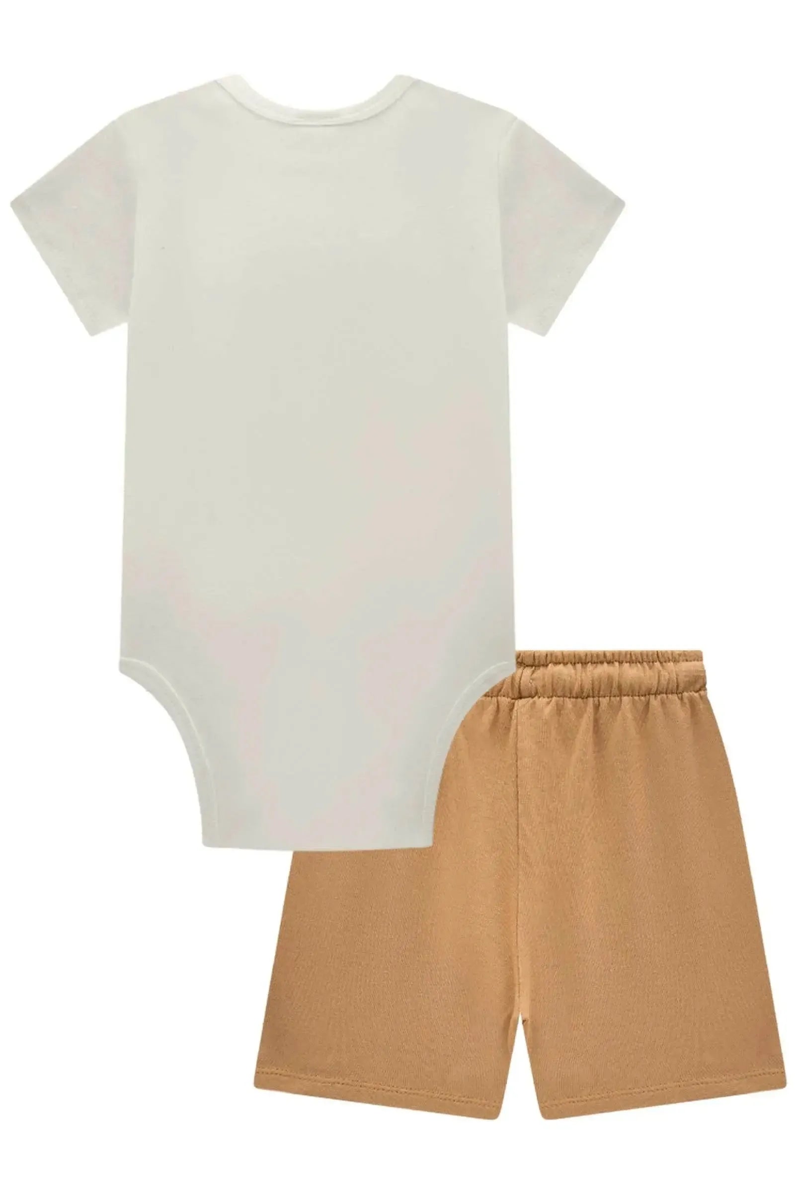 Conjunto Body em Ribana e Bermuda em Molevisco 84668 Johnny Fox Bebê Menino
