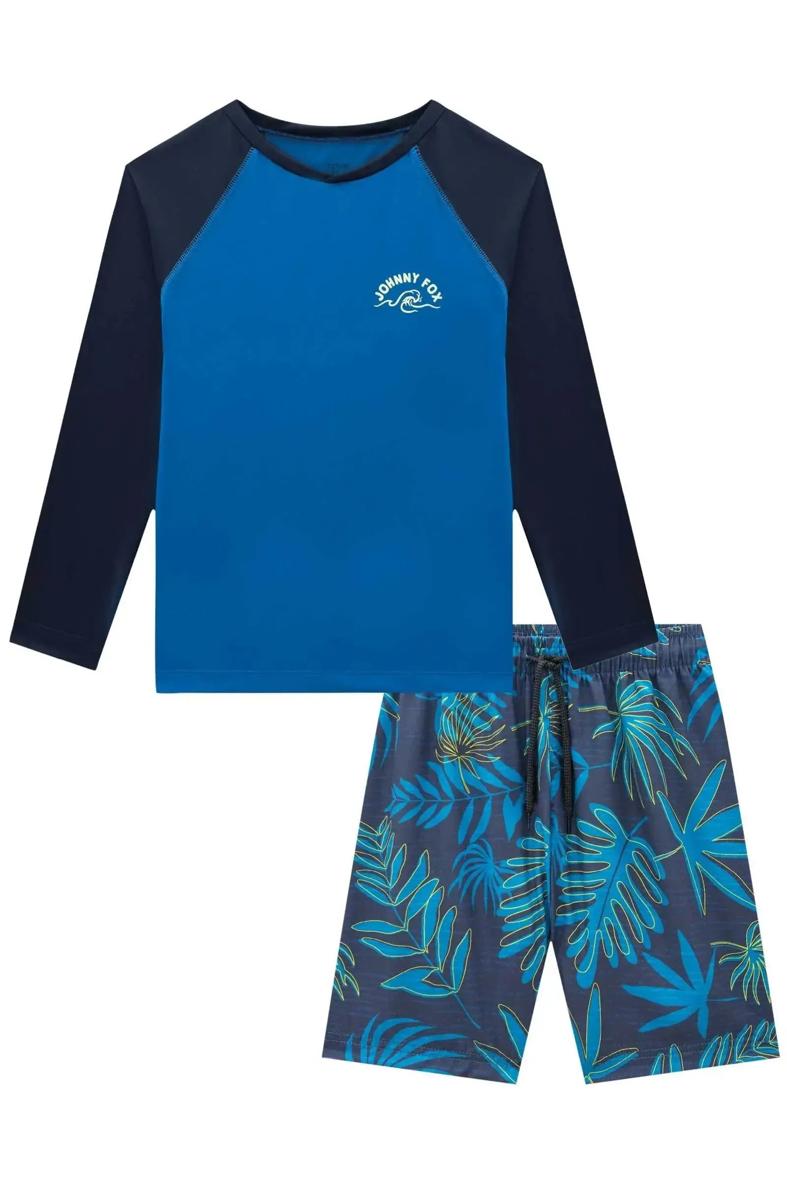 Conjunto Camiseta em Malha Uv Dry com Proteção UV50+ e Bermuda em Nylon Ergonomic com Elas 93379 Johnny Fox Teen Menino