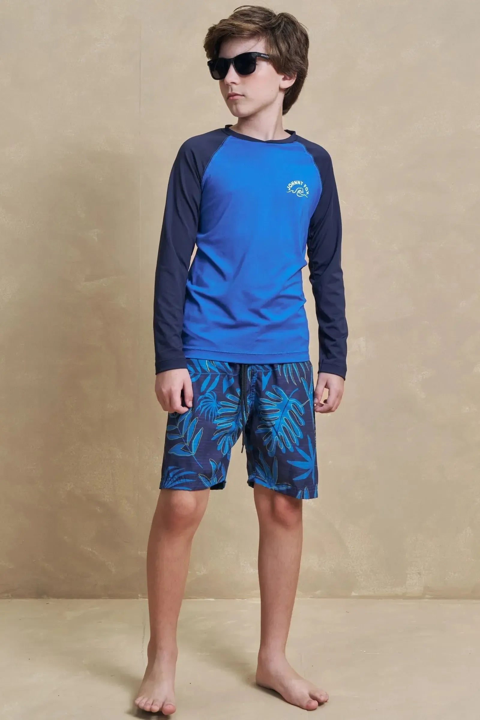 Conjunto Camiseta em Malha Uv Dry com Proteção UV50+ e Bermuda em Nylon Ergonomic com Elas 93379 Johnny Fox Teen Menino