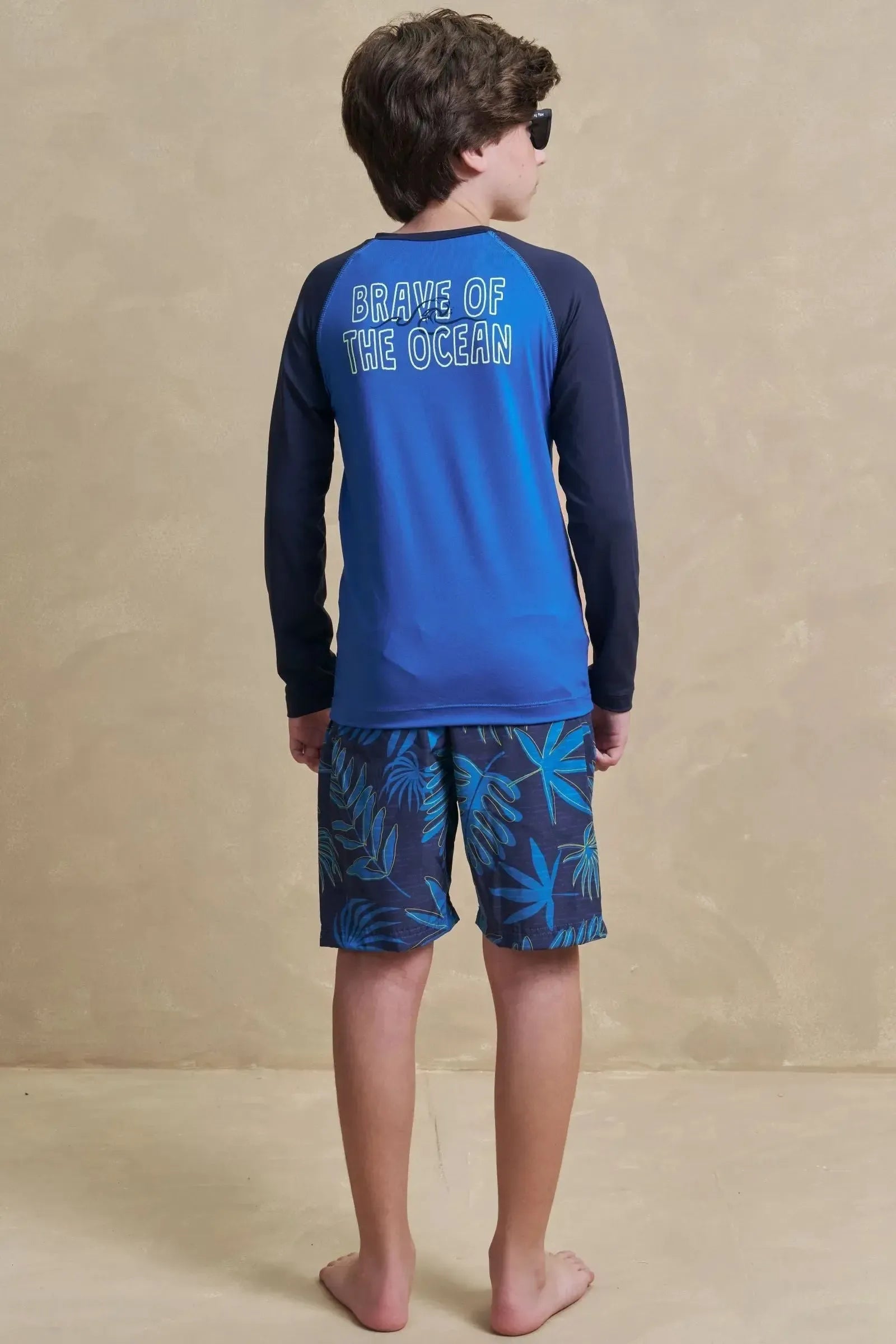 Conjunto Camiseta em Malha Uv Dry com Proteção UV50+ e Bermuda em Nylon Ergonomic com Elas 93379 Johnny Fox Teen Menino