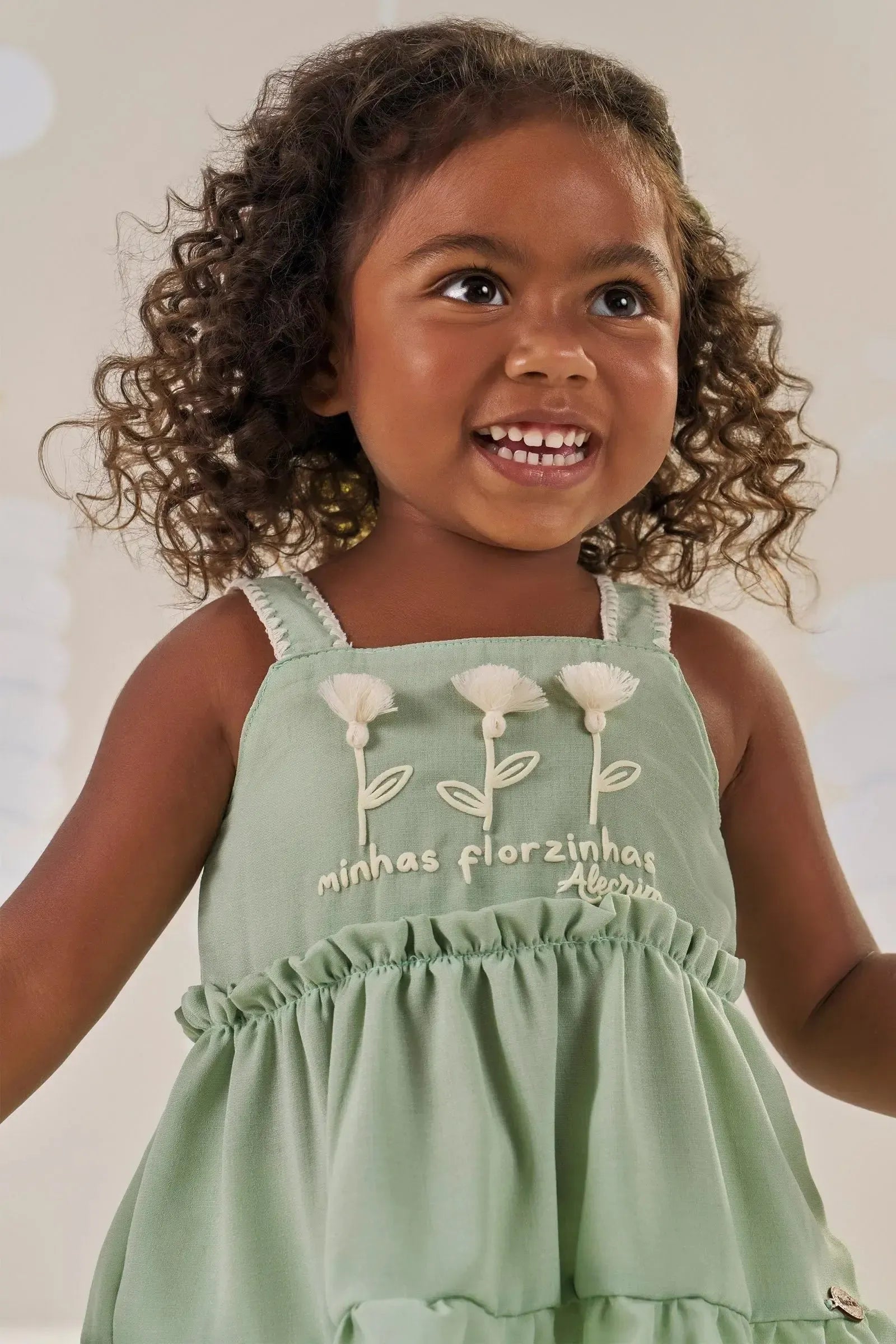 Conjunto de Bata em Chiffon e Shorts em Molevisco 86744 Kukiê Bebê Menina