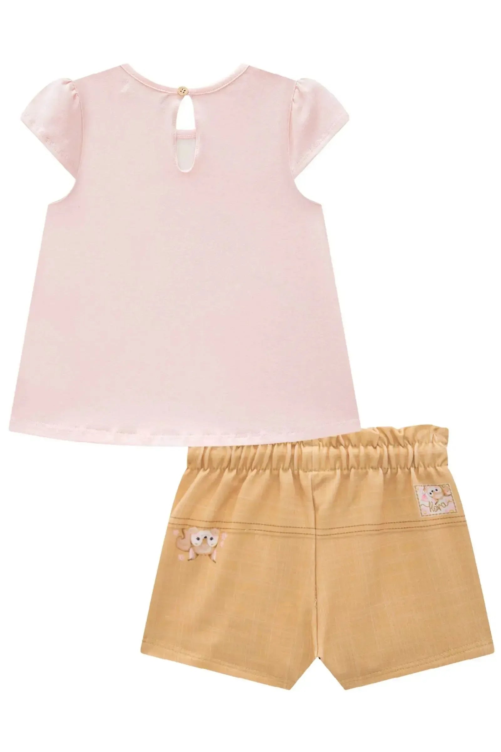Conjunto de Bata em Cotton e Shorts em Molecotton 83215 Infanti Infantil Menina