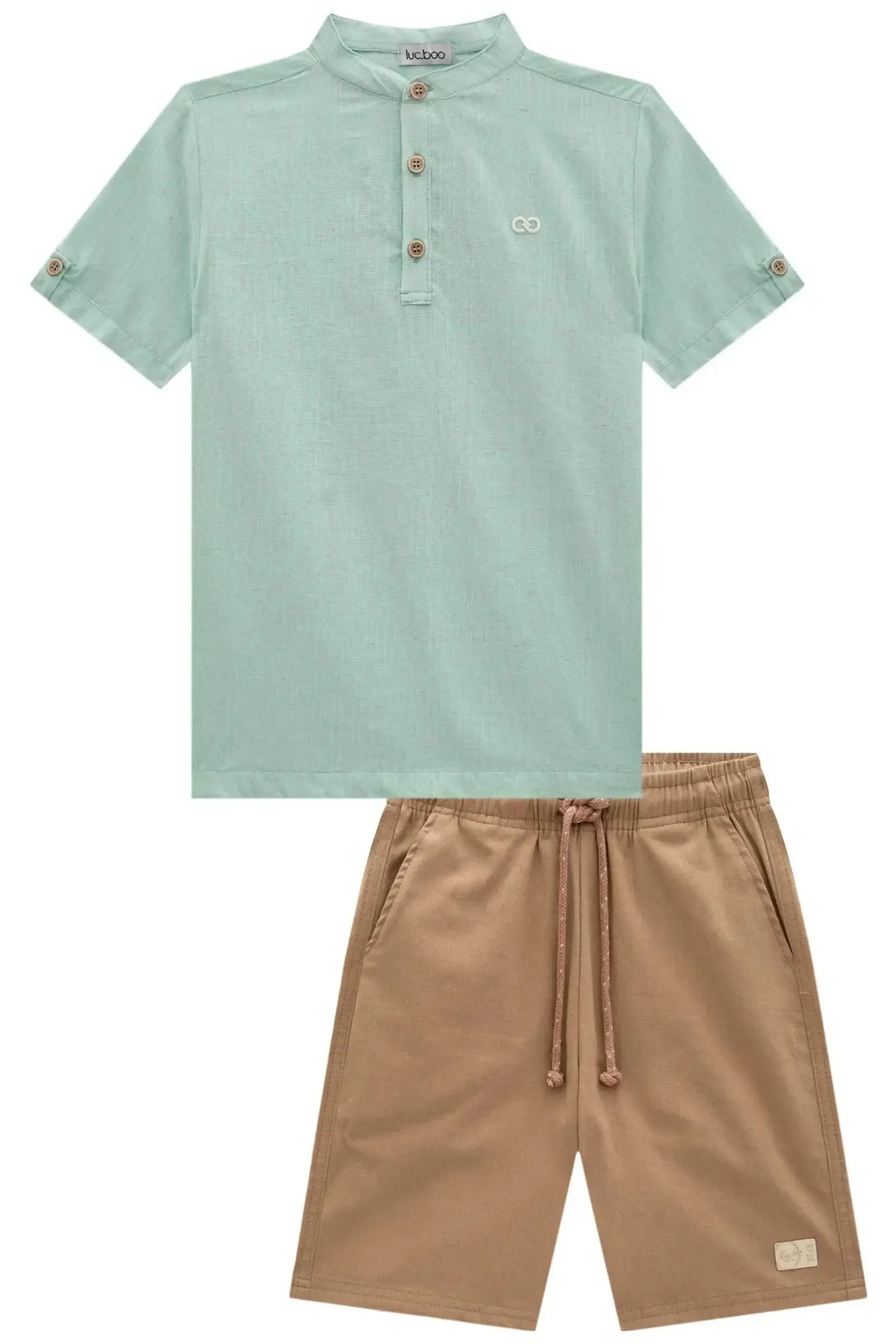 Conjunto de Bata em Linho Verano e Sarja Girassol com Elastano 99061 LucBoo Infantil Menino