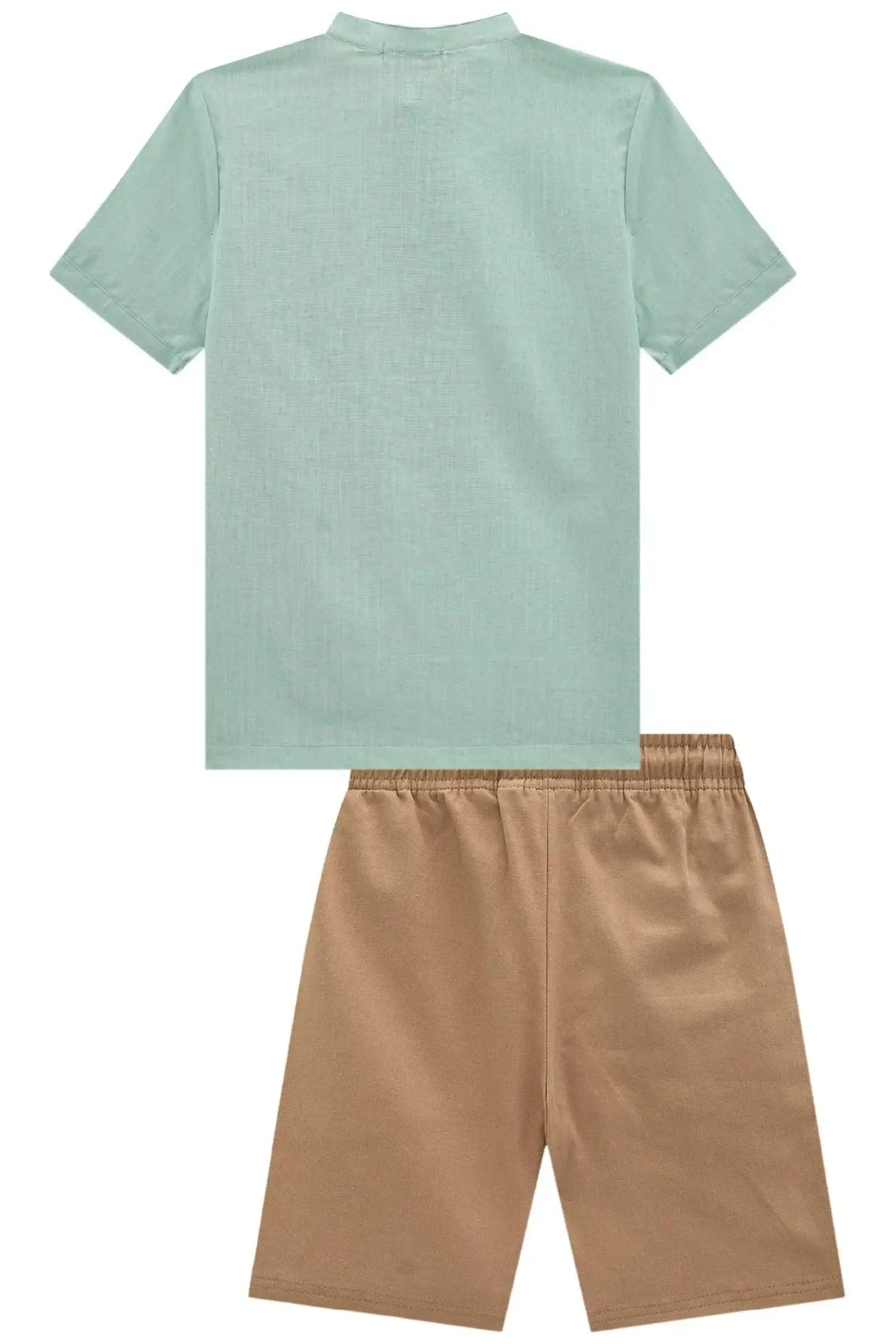 Conjunto de Bata em Linho Verano e Sarja Girassol com Elastano 99061 LucBoo Infantil Menino