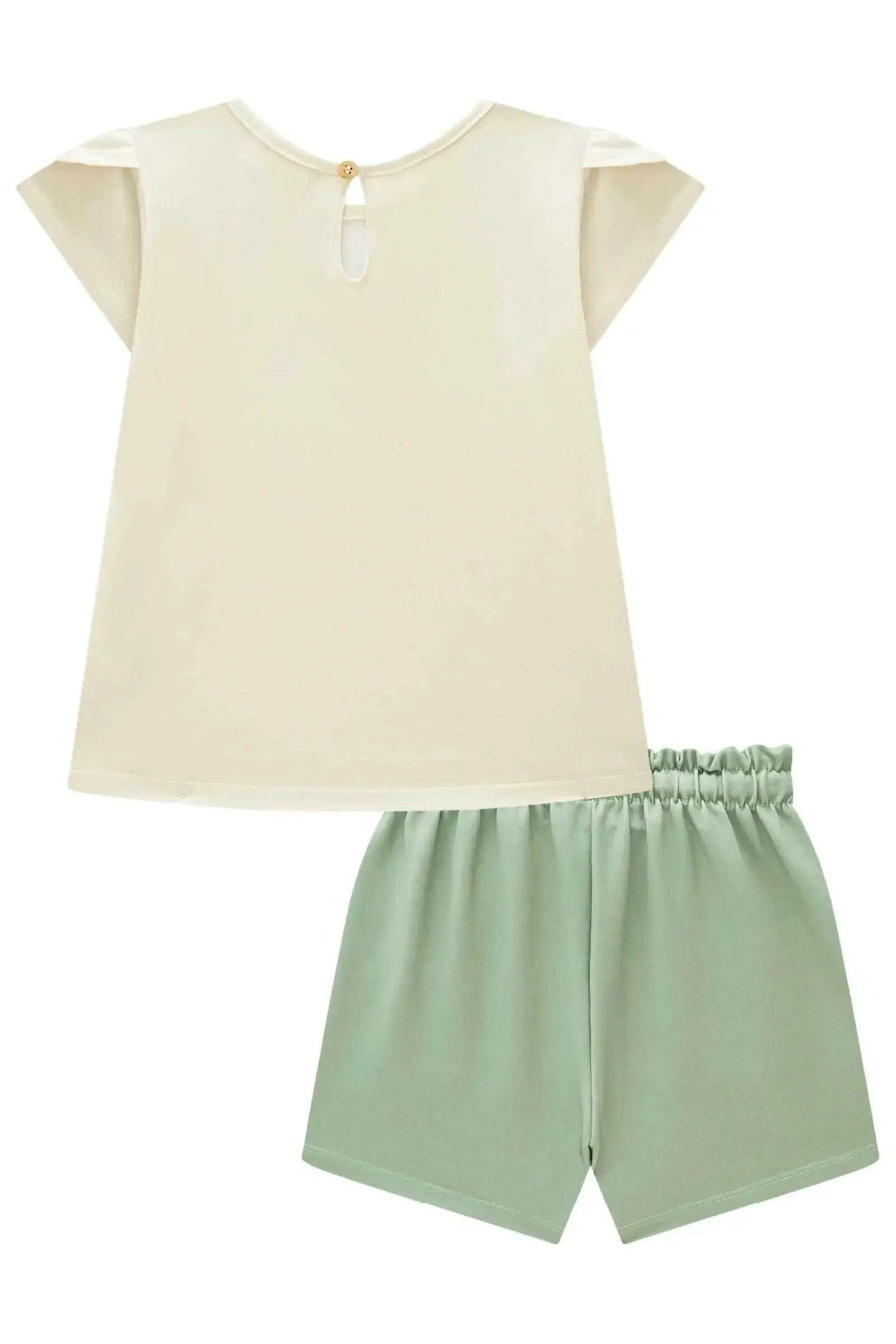 Conjunto de Bata em Meia Malha e Shorts em Molevisco 83166 Infanti Infantil Menina