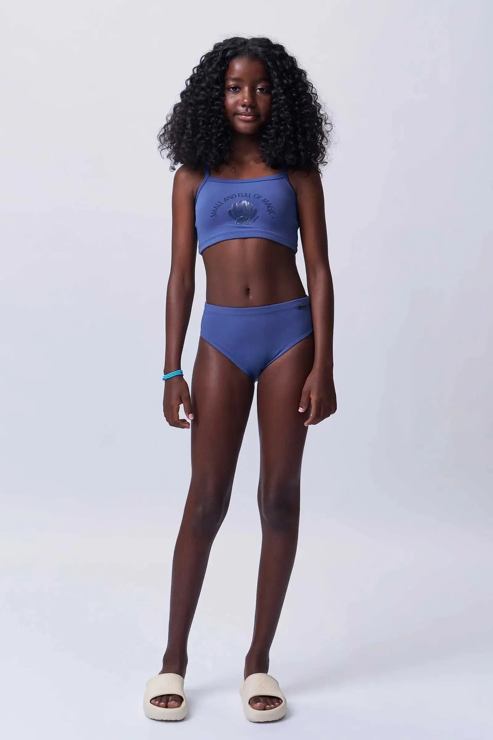 Conjunto de Biquíni com Top e Calcinha Tradicional em Malha Poliamida com Proteção UV 50+ 92881 Lilimoon Teen Menina