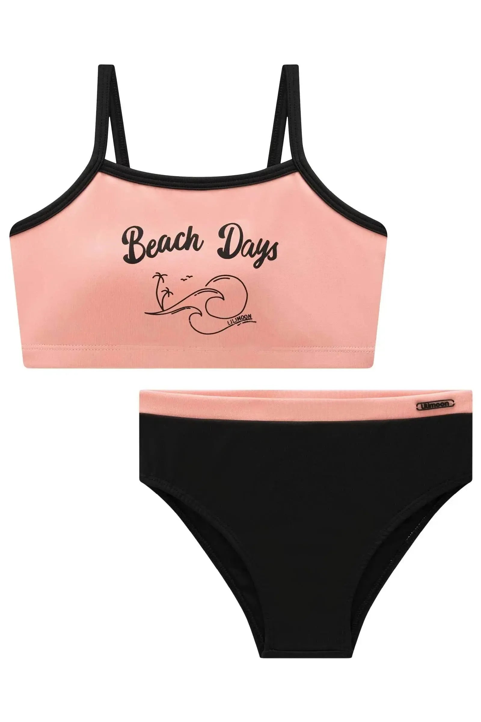 Conjunto de Biquíni com Top em Malha Poliamida e Calcinha Tradicional em Malha Uv Dry 50+ 92862 Lilimoon Teen Menina