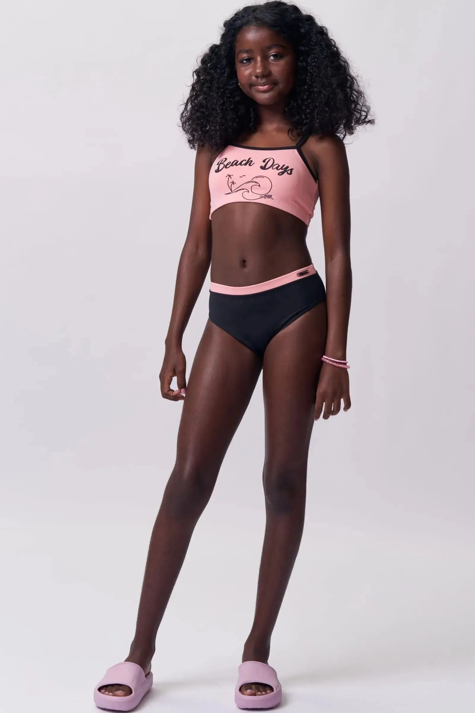 Conjunto de Biquíni com Top em Malha Poliamida e Calcinha Tradicional em Malha Uv Dry 50+ 92862 Lilimoon Teen Menina
