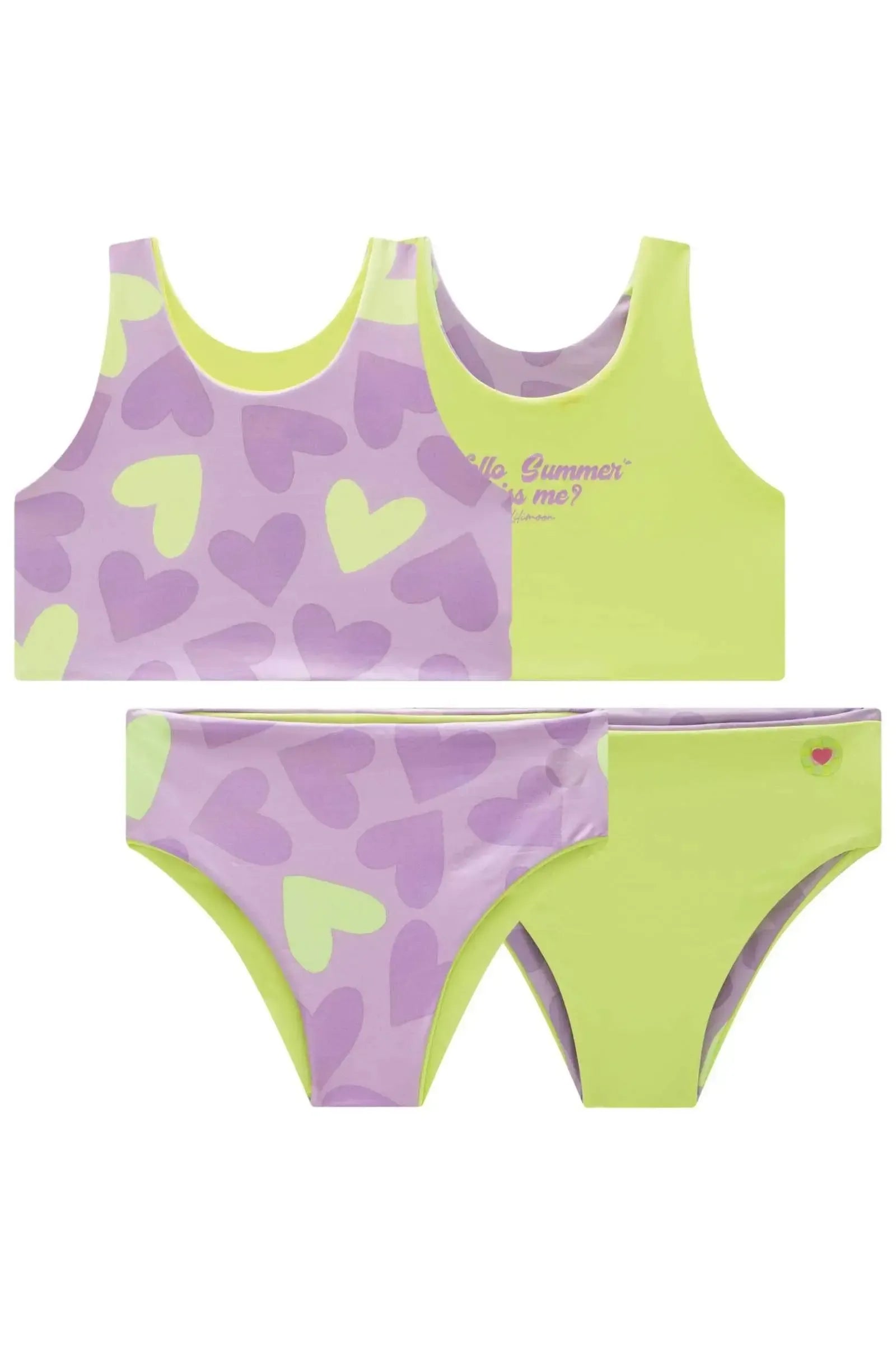 Conjunto de Biquíni Reversível em Malha UV Dry com Proteção UV 50+ 99408 Lilimoon Teen Menina