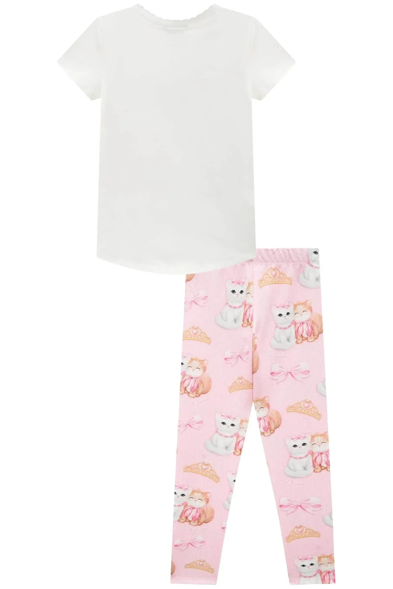 Conjunto de Blusa Alongada em Cotton e Legging em Molecotton 93475 Infanti Infantil Menina