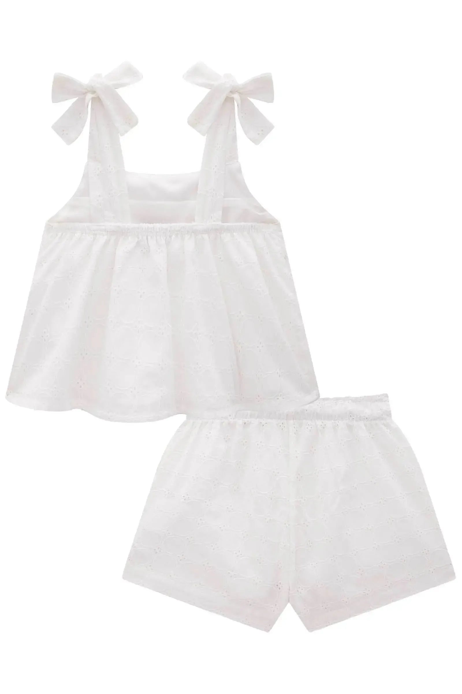 Conjunto de Blusa Boxy e Shorts em Laise Algodão 83977 Infanti Infantil Menina