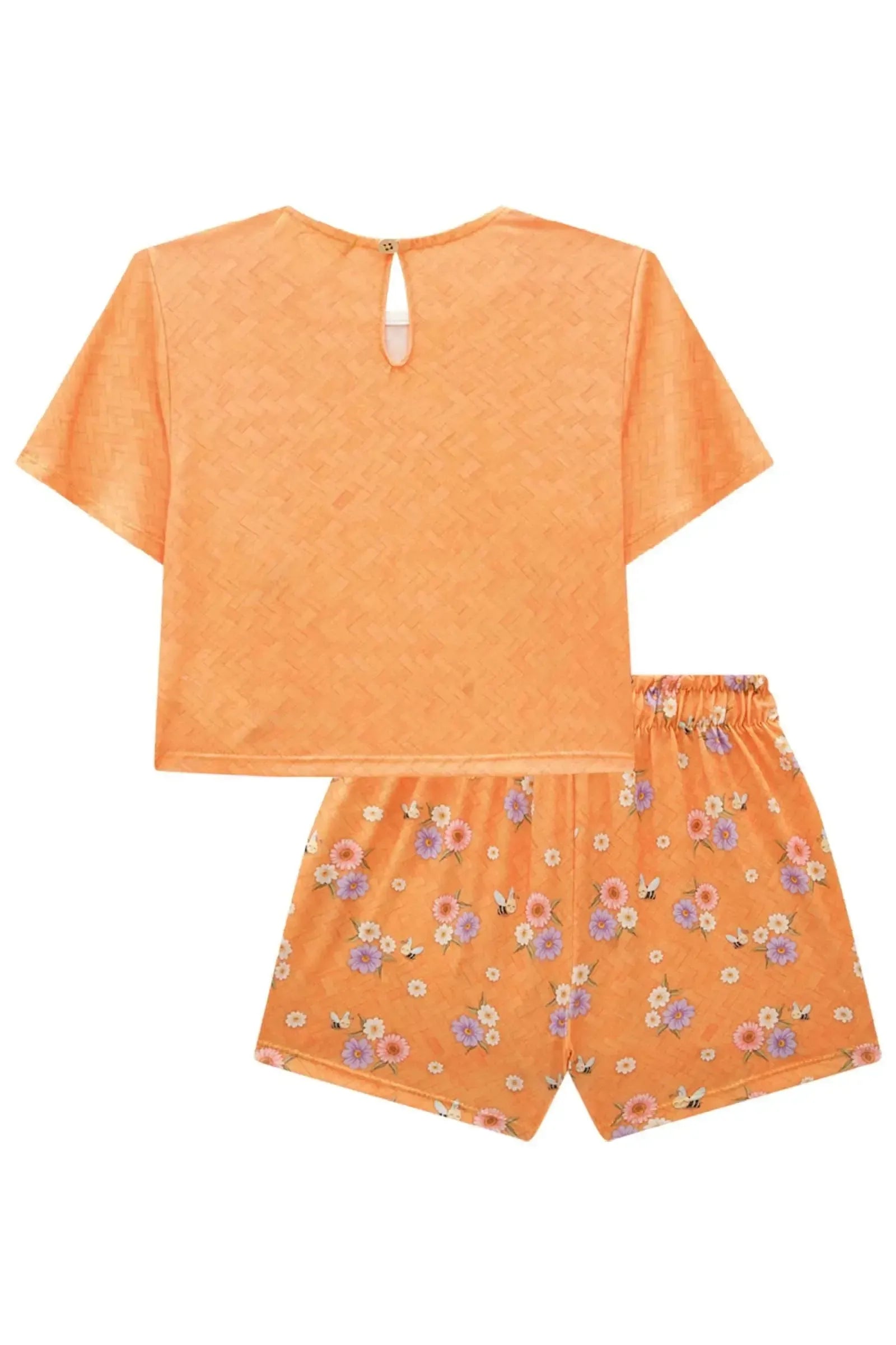 Conjunto de Blusa Boxy e Shorts em Malha Fresh 85221 Infanti Infantil Menina