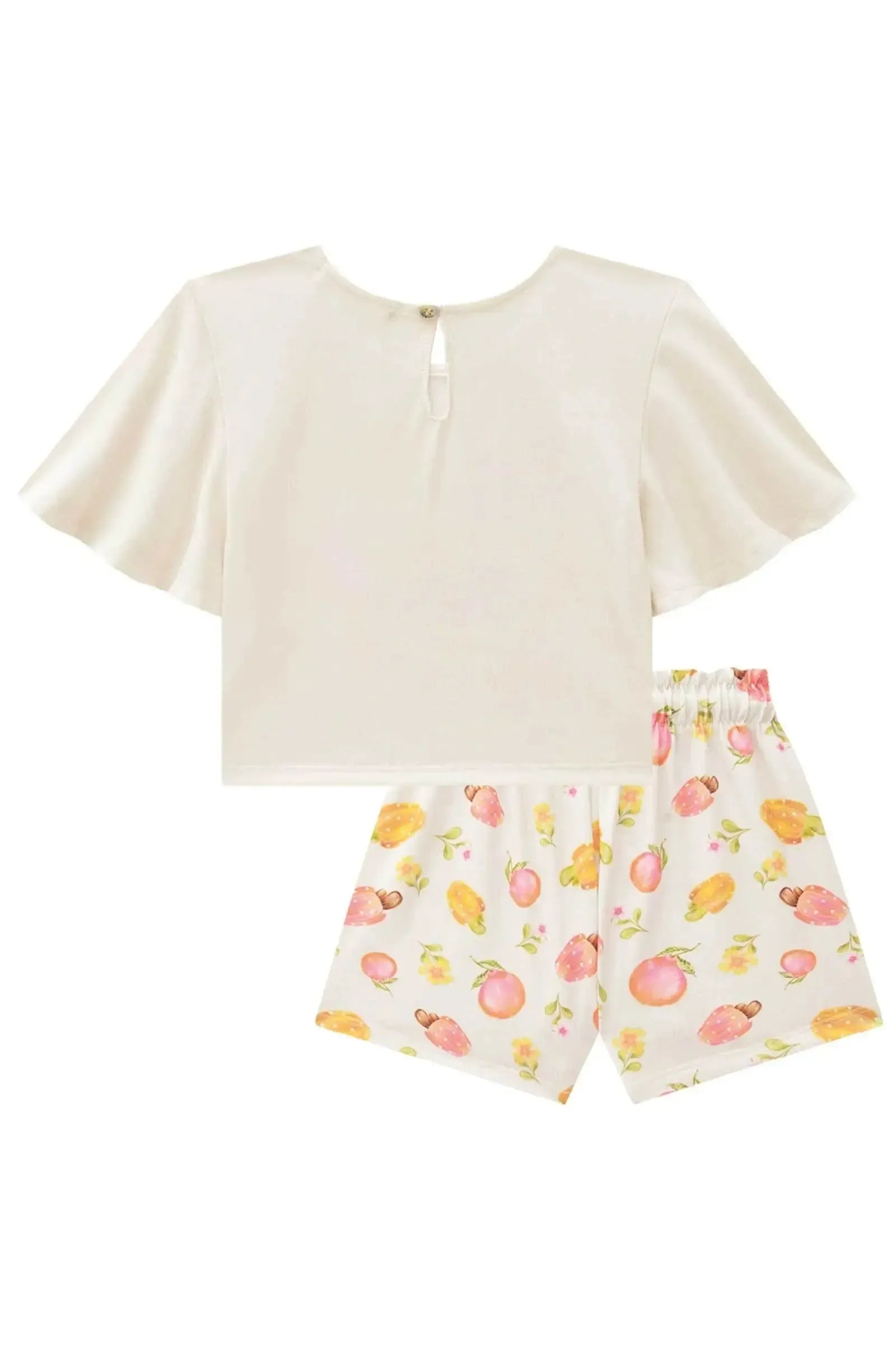 Conjunto de Blusa Boxy e Shorts em Malha Fresh 88910 Infanti Infantil Menina