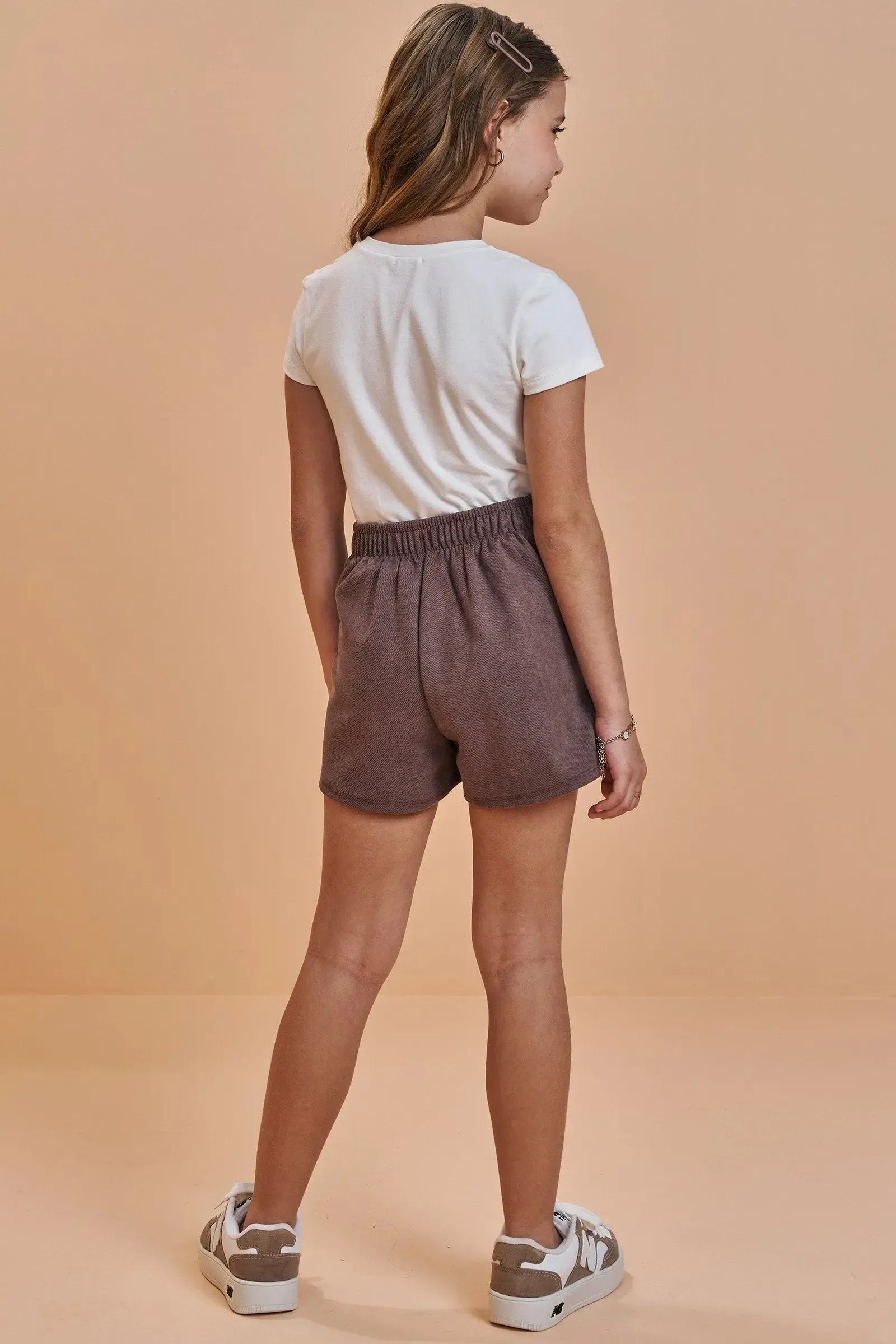 Conjunto de Blusa Boxy e Shorts em Suede Twill 93479 Vic&Vicky Teen Menina