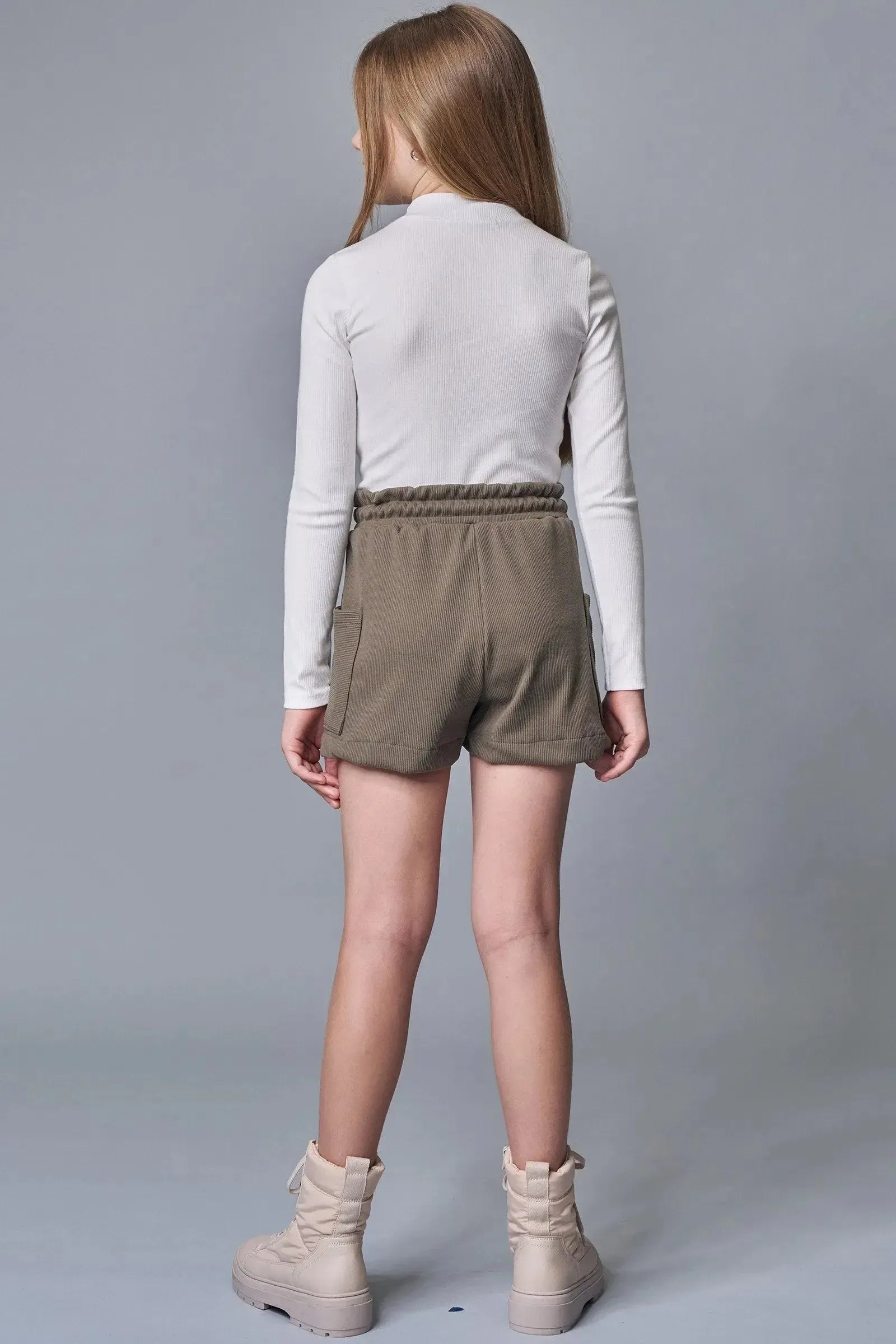 Conjunto de Blusa Boxy em Canelado Liz e Shorts em Canelado Soft 90775 Lilimoon Teen Menina