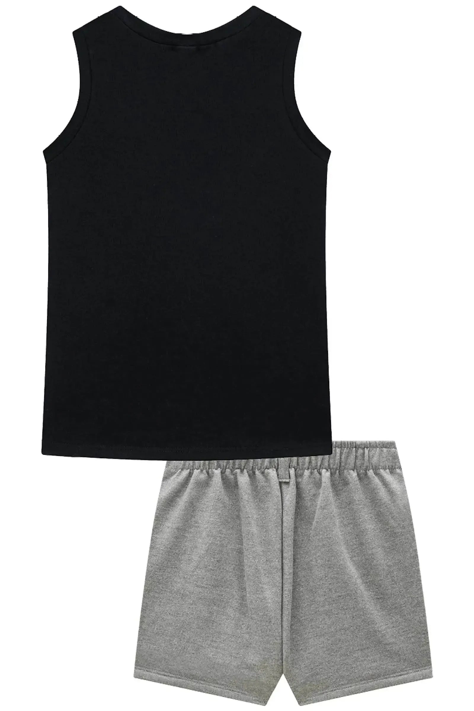 Conjunto de Blusa Boxy em Cotton e Short Saia em Moletom sem Pelúcia 93519 Vic&Vicky Teen Menina