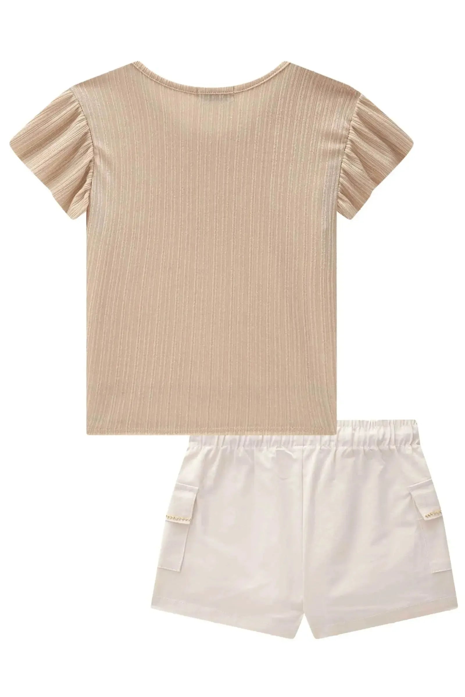 Conjunto de Blusa Boxy em Malha Clifton e Shorts em Sarja com Elastano 85563 Infanti Infantil Menina