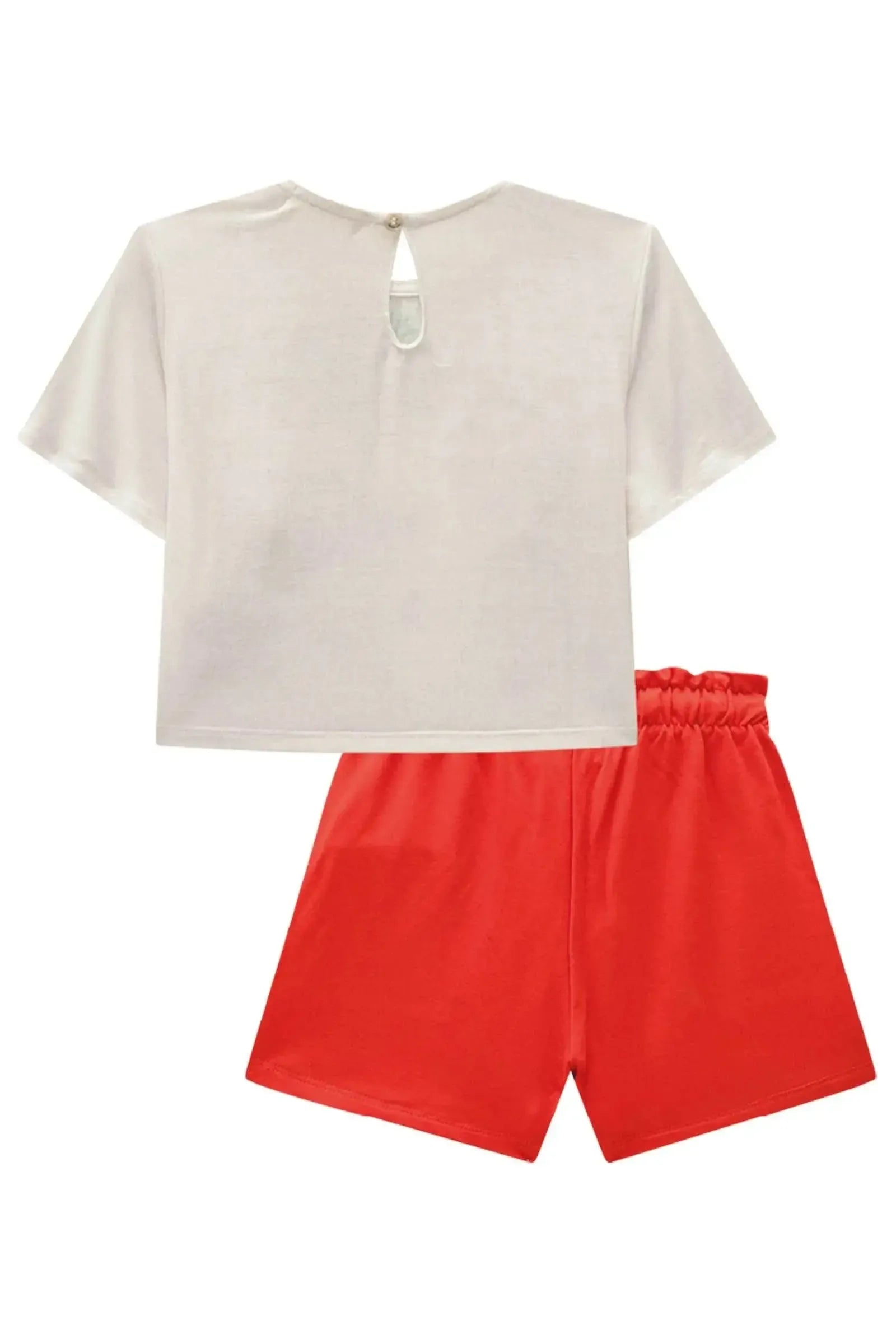Conjunto de Blusa Boxy em Malha Fresh com Short Saia em Molevisco 85218 Infanti Infantil Menina