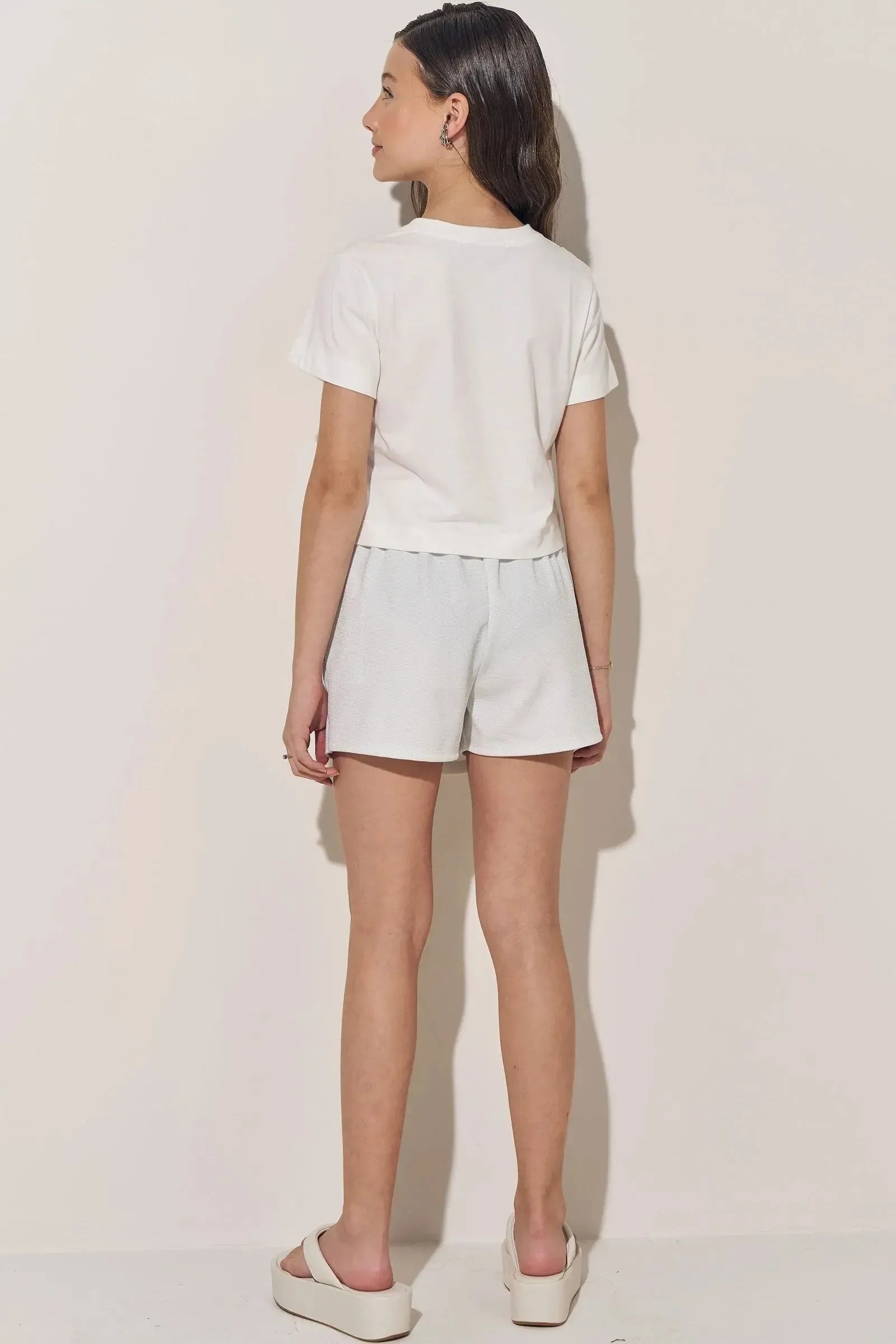Conjunto de Blusa Boxy Over em Meia Malha e Short Saia em Malha Inter Shine 83820 Lilimoon Teen Menina