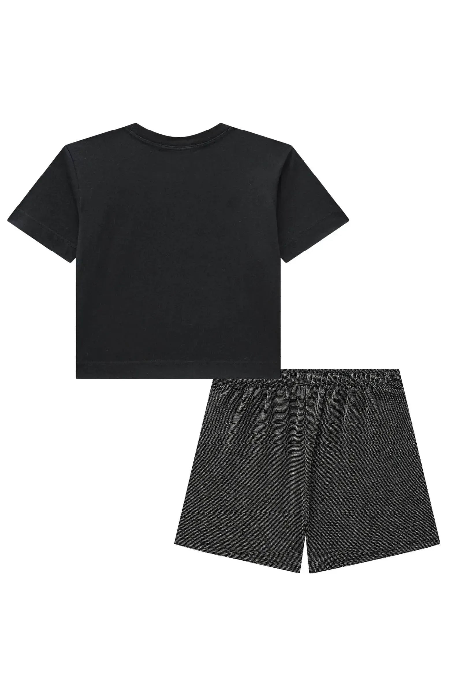 Conjunto de Blusa Boxy Over em Meia Malha e Short Saia em Malha Inter Shine 83820 Lilimoon Teen Menina