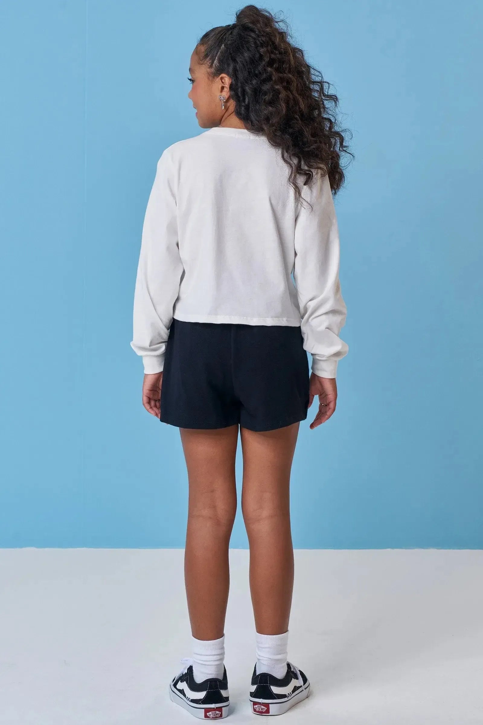 Conjunto de Blusa Boxy Over em Meia Malha e Short Saia em Moletwill 92182 Vic&Vicky Teen Menina