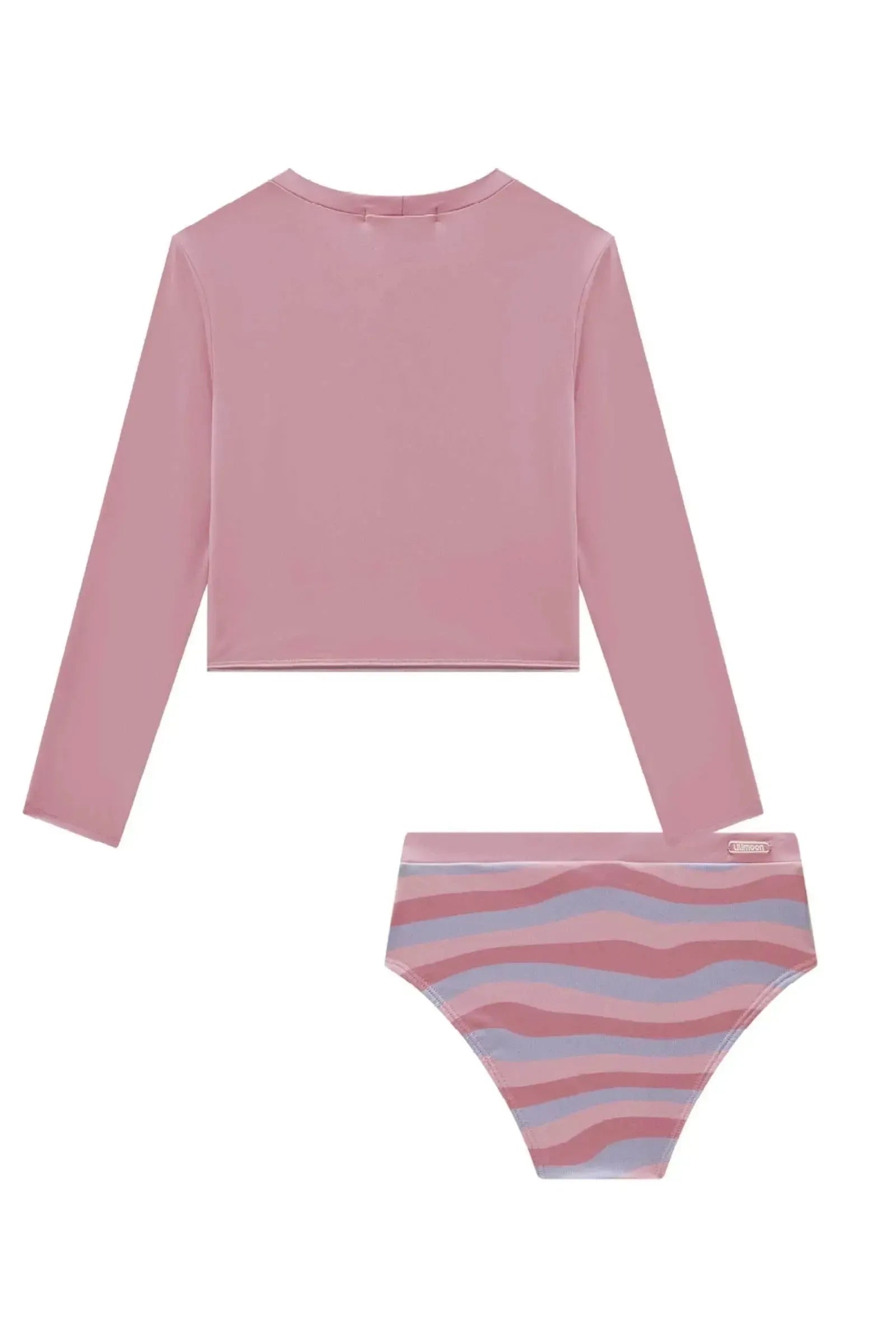 Conjunto de Blusa Cropped e Calcinha Tradicional em Malha UV Dry 50+ 87815 Lilimoon Teen Menina