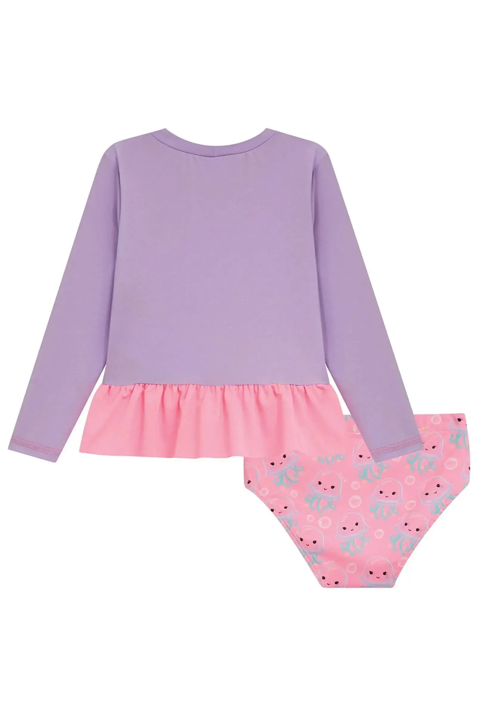 Conjunto de Blusa e Calcinha em Malha com Proteção UV50+ 96254 Kukiê Infantil Menina
