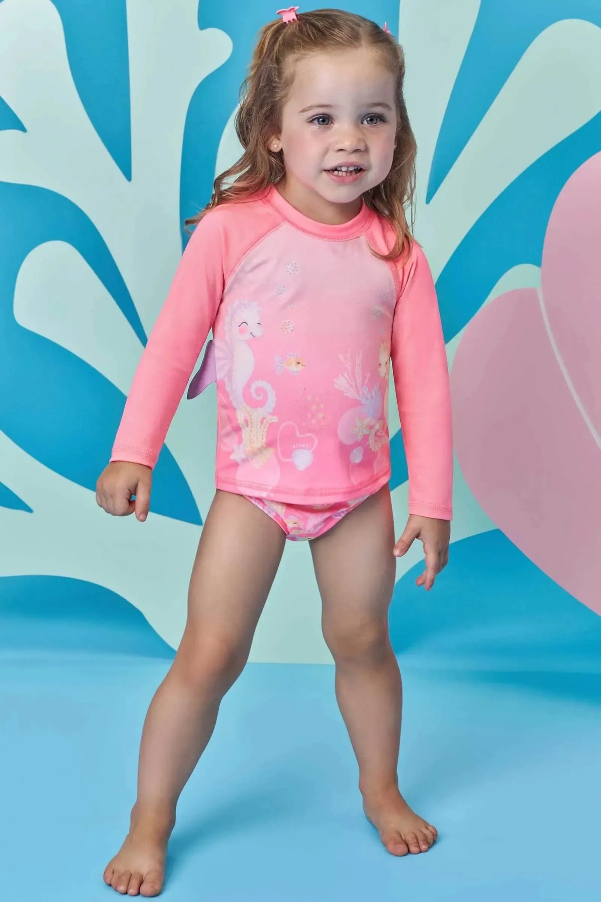 Conjunto de Blusa e Calcinha em Malha UV Dry com Proteção UV 50+ 98426 Infanti Infantil Menina