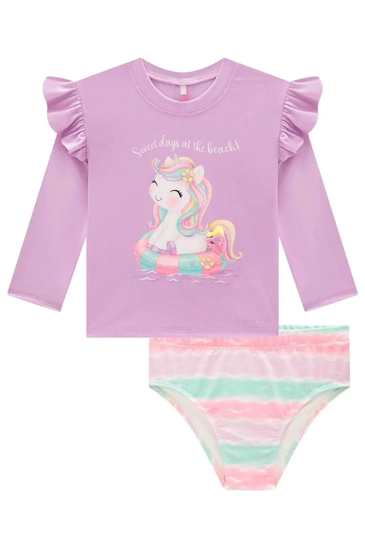Conjunto de Blusa e Calcinha em Malha UV Dry com Proteção UV 50+ 98430 Infanti Infantil Menina