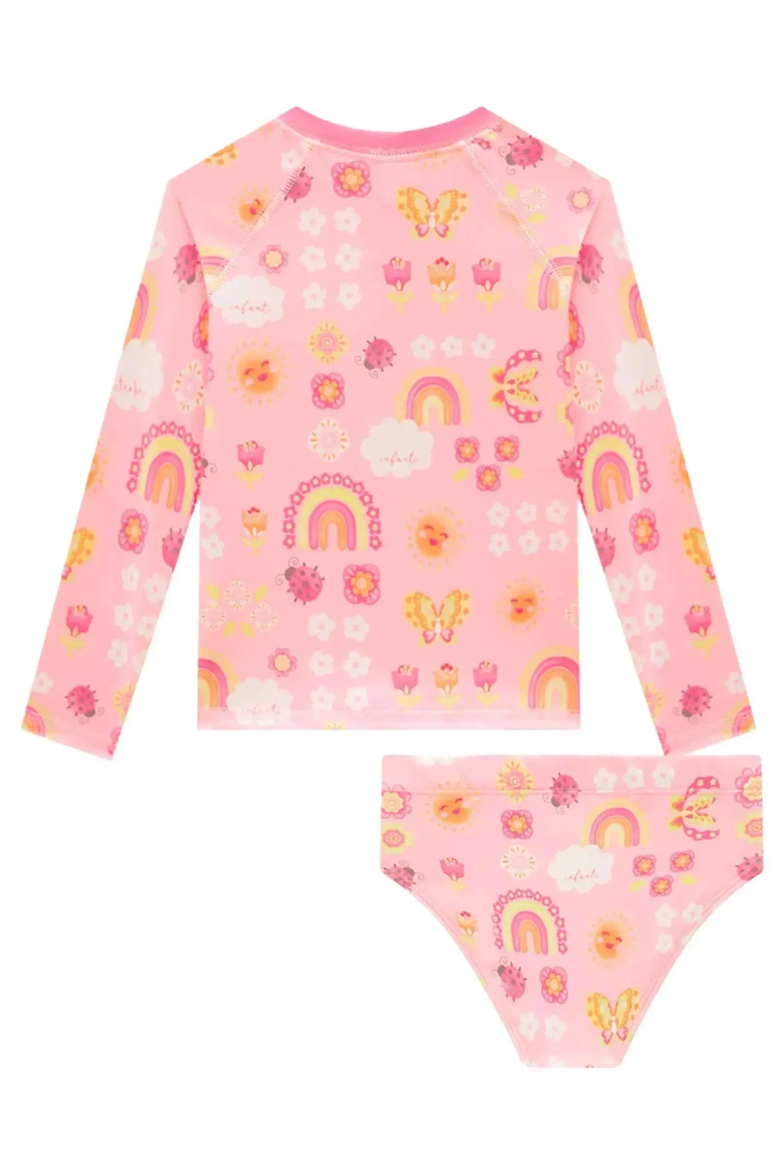 Conjunto de Blusa e Calcinha em Malha UV Dry com Proteção UV 50+ 99161 Infanti Bebê Menina