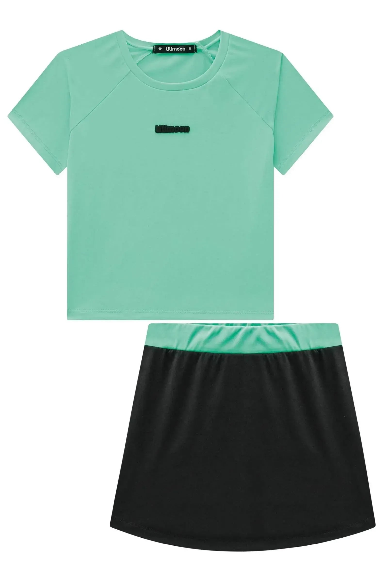 Conjunto de Blusa e Saia com Shorts Embutido em Malha Poliamida UV 50+ 96485 Lilimoon Teen Menina