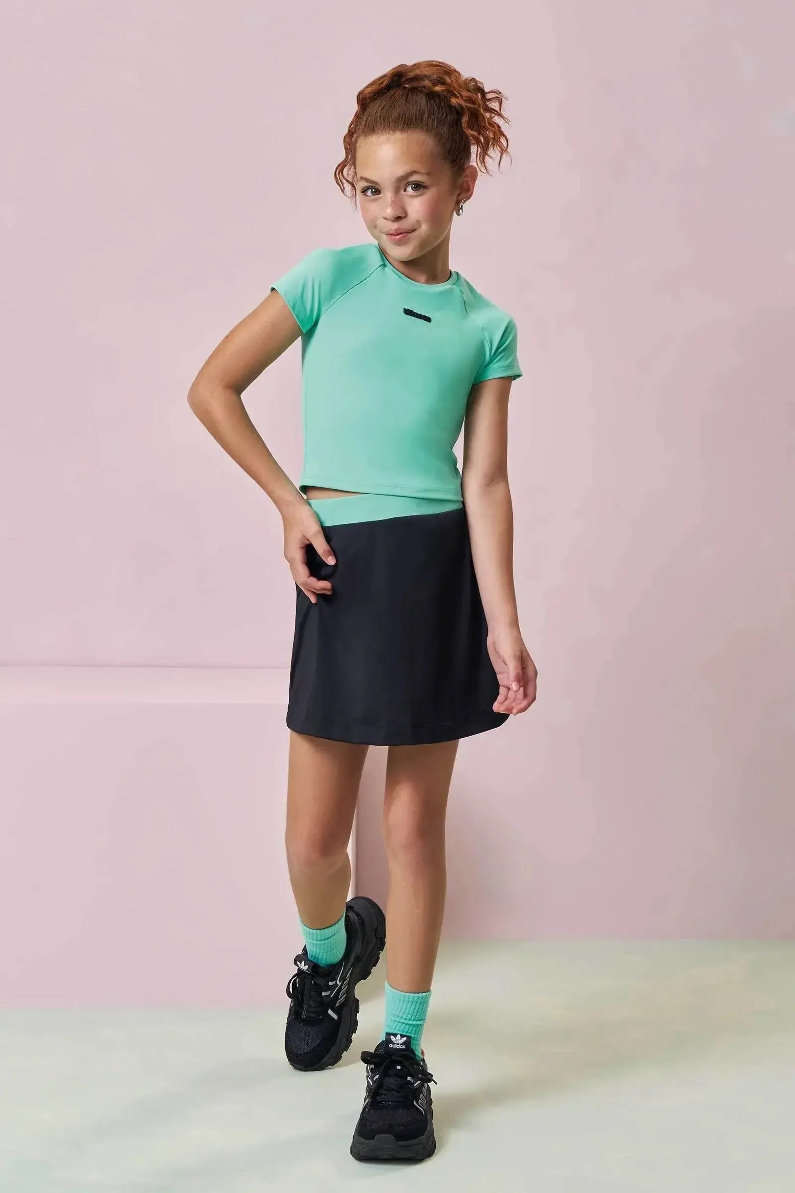 Conjunto de Blusa e Saia com Shorts Embutido em Malha Poliamida UV 50+ 96485 Lilimoon Teen Menina