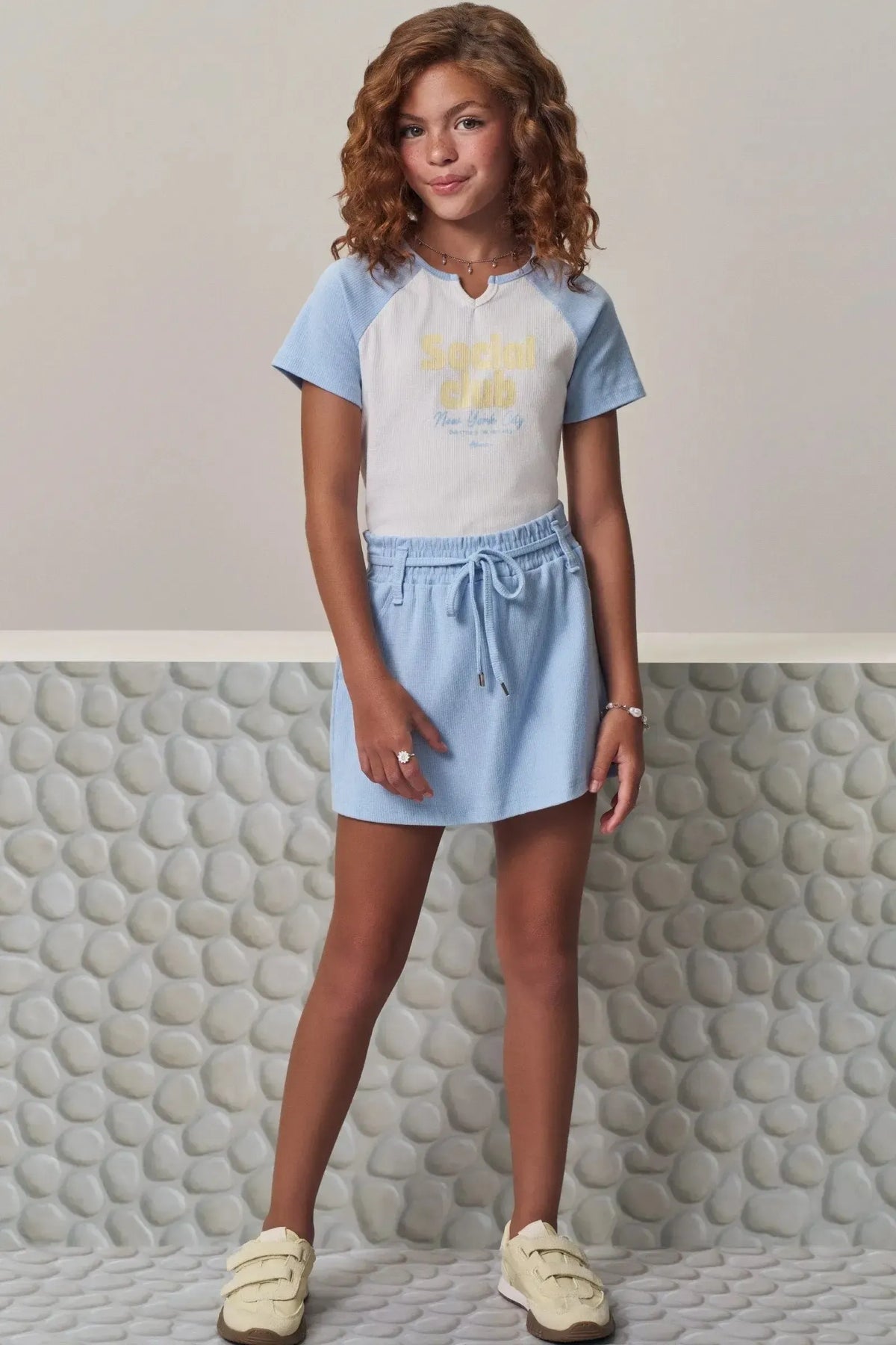 Conjunto de Blusa e Short Saia em Canelado Liz 98953 Lilimoon Teen Menina