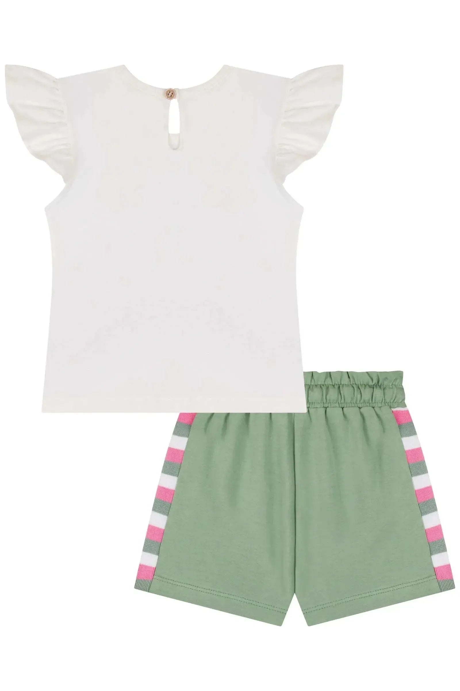 Conjunto de Blusa e Shorts em Cotton 85506 Kukiê Infantil Menina
