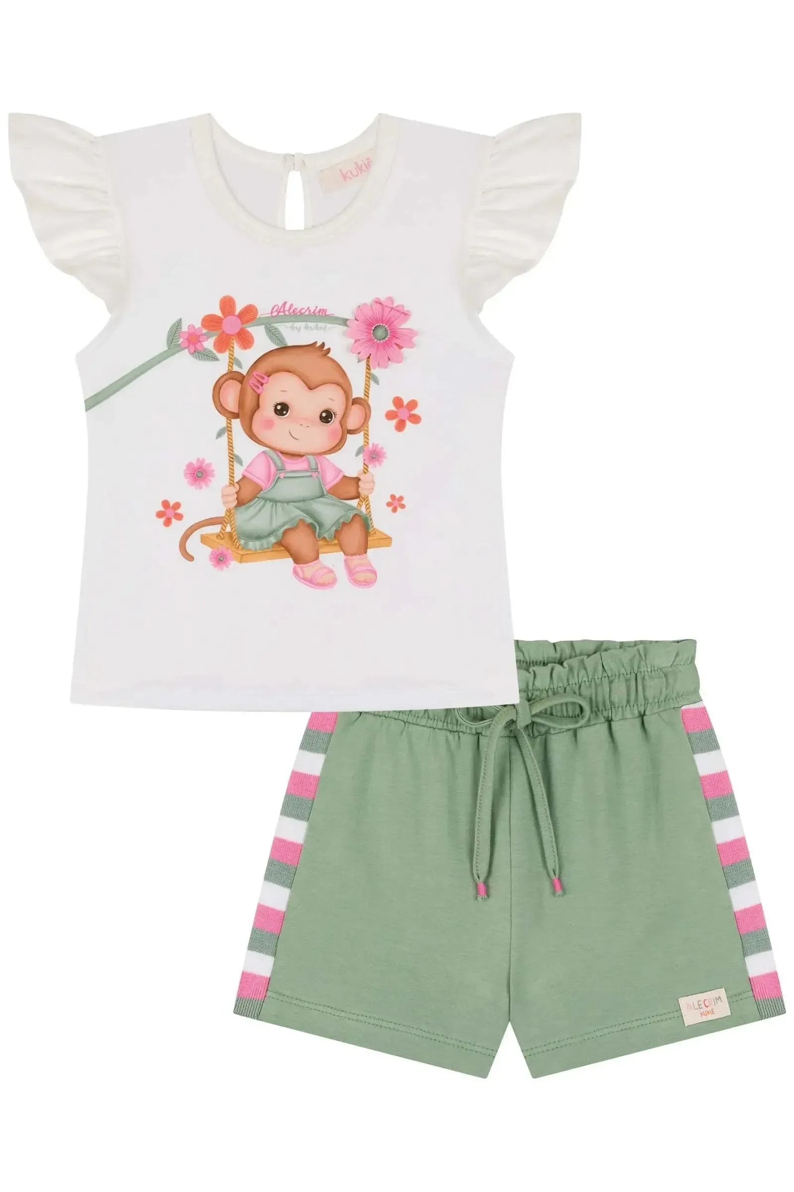 Conjunto de Blusa e Shorts em Cotton 85506 Kukiê Infantil Menina
