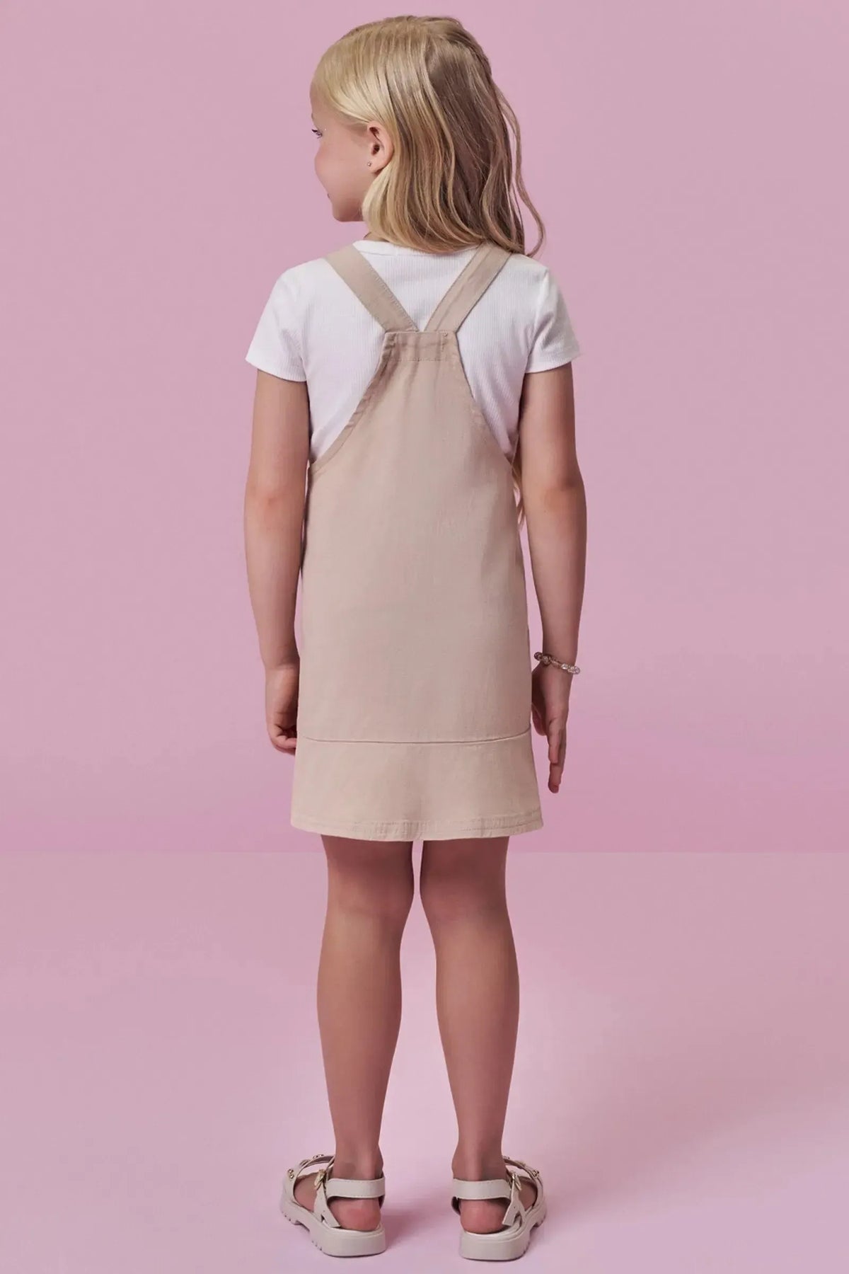 Conjunto de Blusa em Canelado e Salopete em Sarja com Elastano 99407 Kukiê Infantil Menina