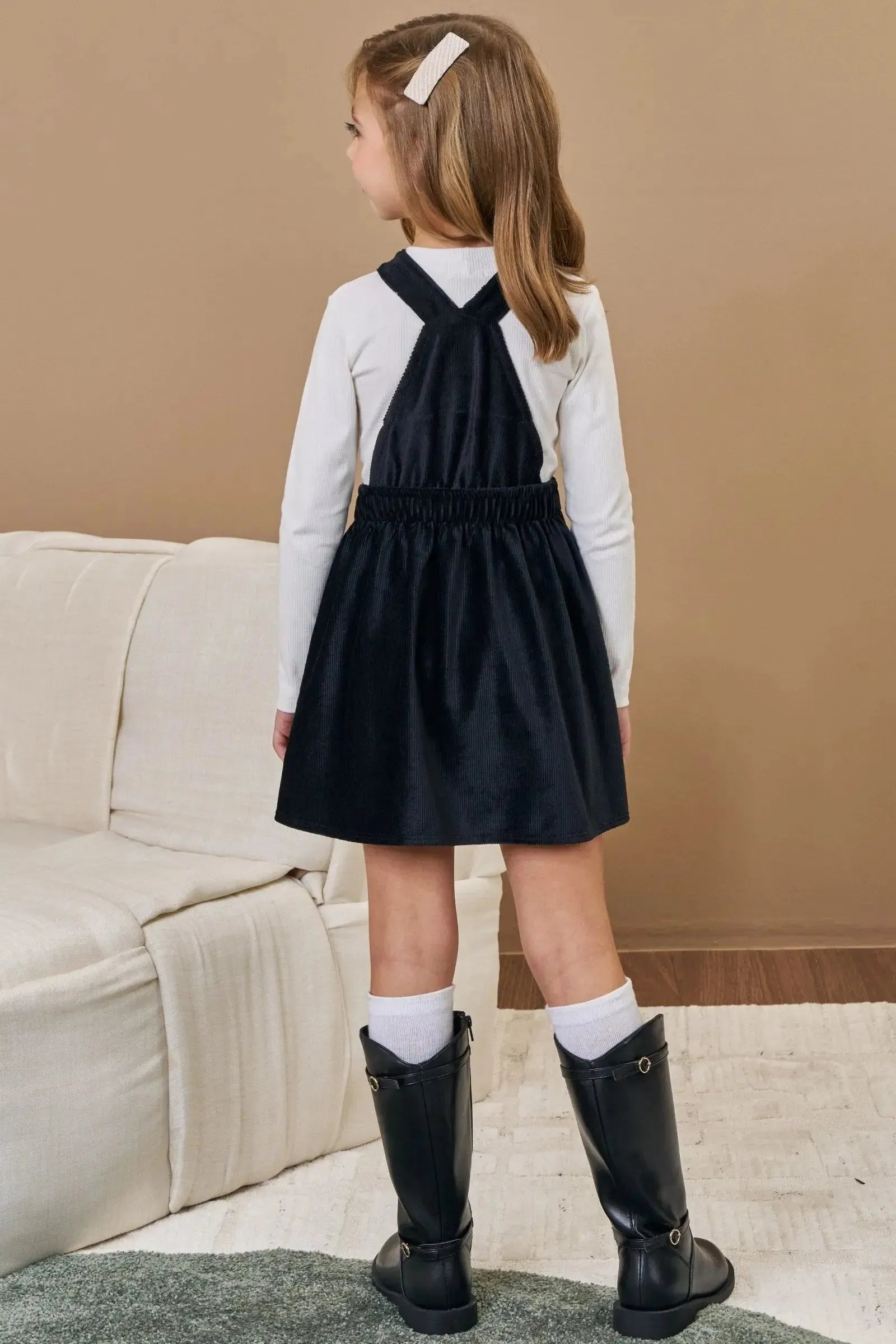 Conjunto de Blusa em Canelado Liz e Salopete em Malha Cotelê 90798 Infanti Infantil Menina