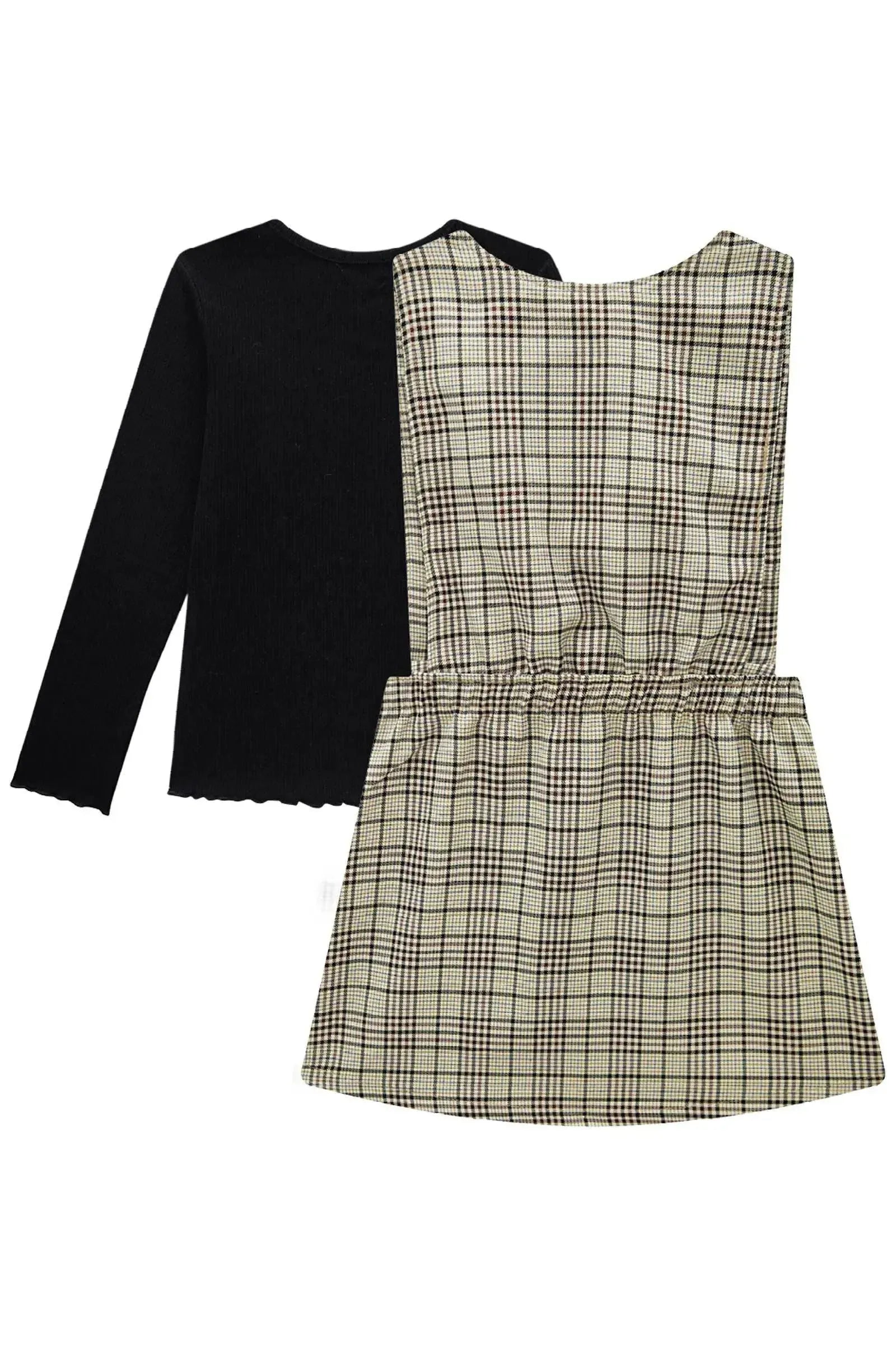 Conjunto de Blusa em Canelado Liz e Salopete em Malhão Listrado 93978 Infanti Infantil Menina