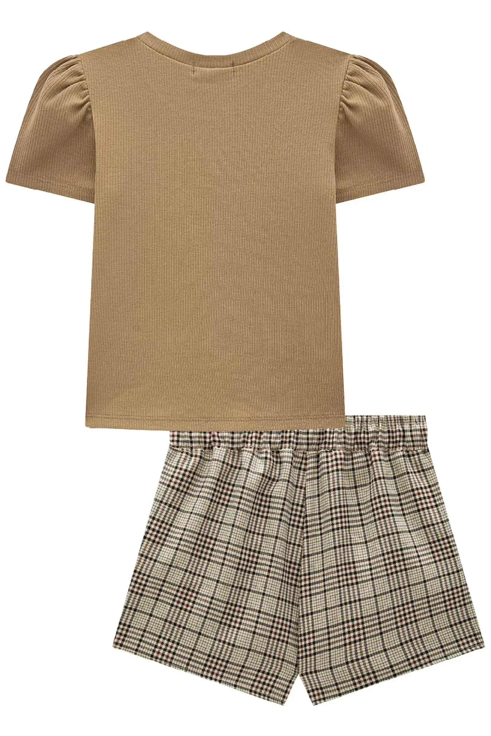 Conjunto de Blusa em Canelado Liz e Short Saia em Alfaiataria 93650 Infanti Infantil Menina