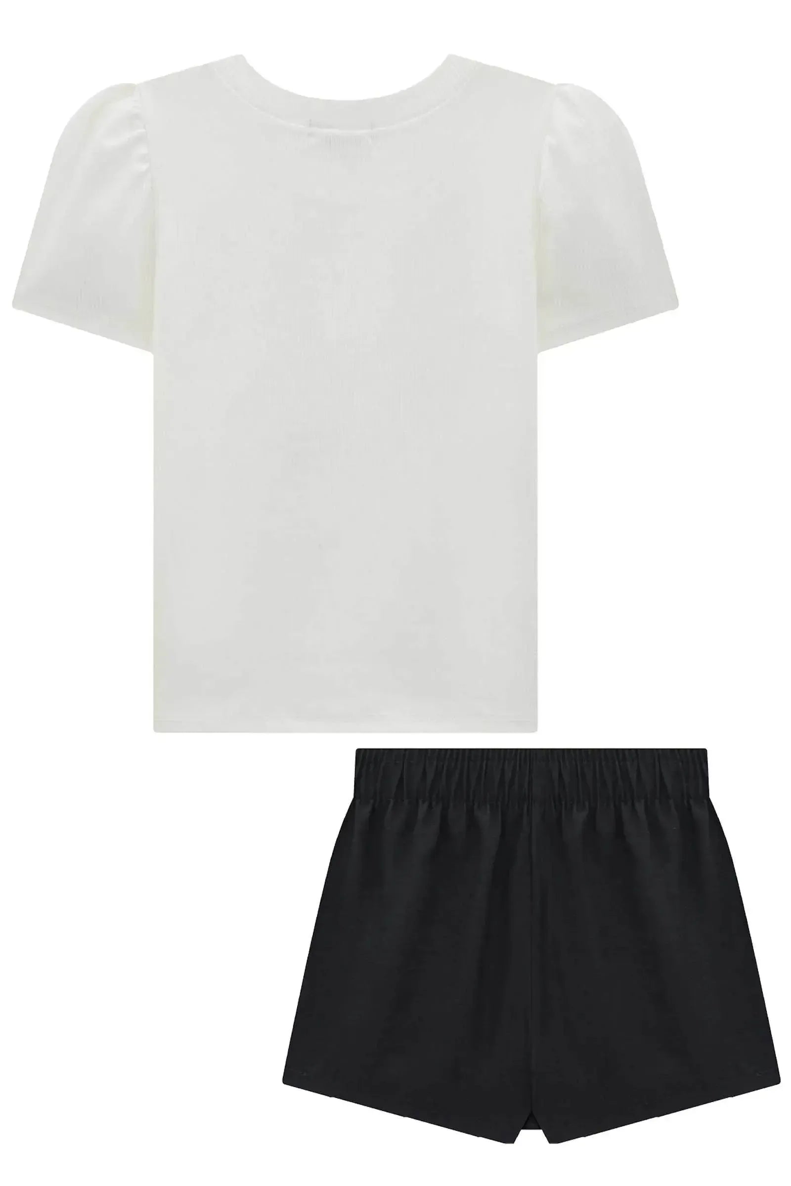 Conjunto de Blusa em Canelado Liz e Short Saia em Alfaiataria 97162 Infanti Infantil Menina