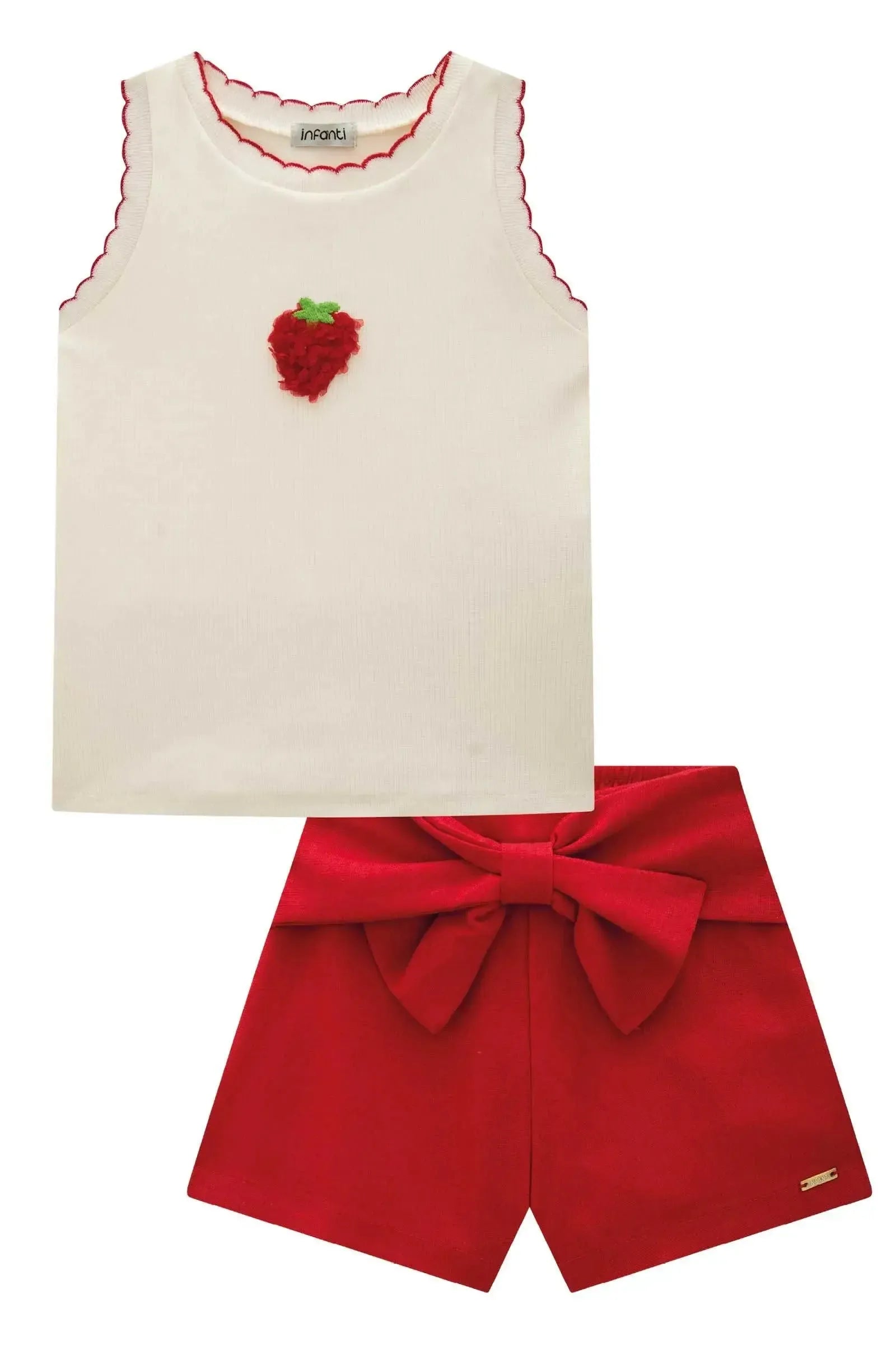 Conjunto de Blusa em Canelado Liz e Shorts em Linho com Elastano 87777 Infanti Infantil Menina