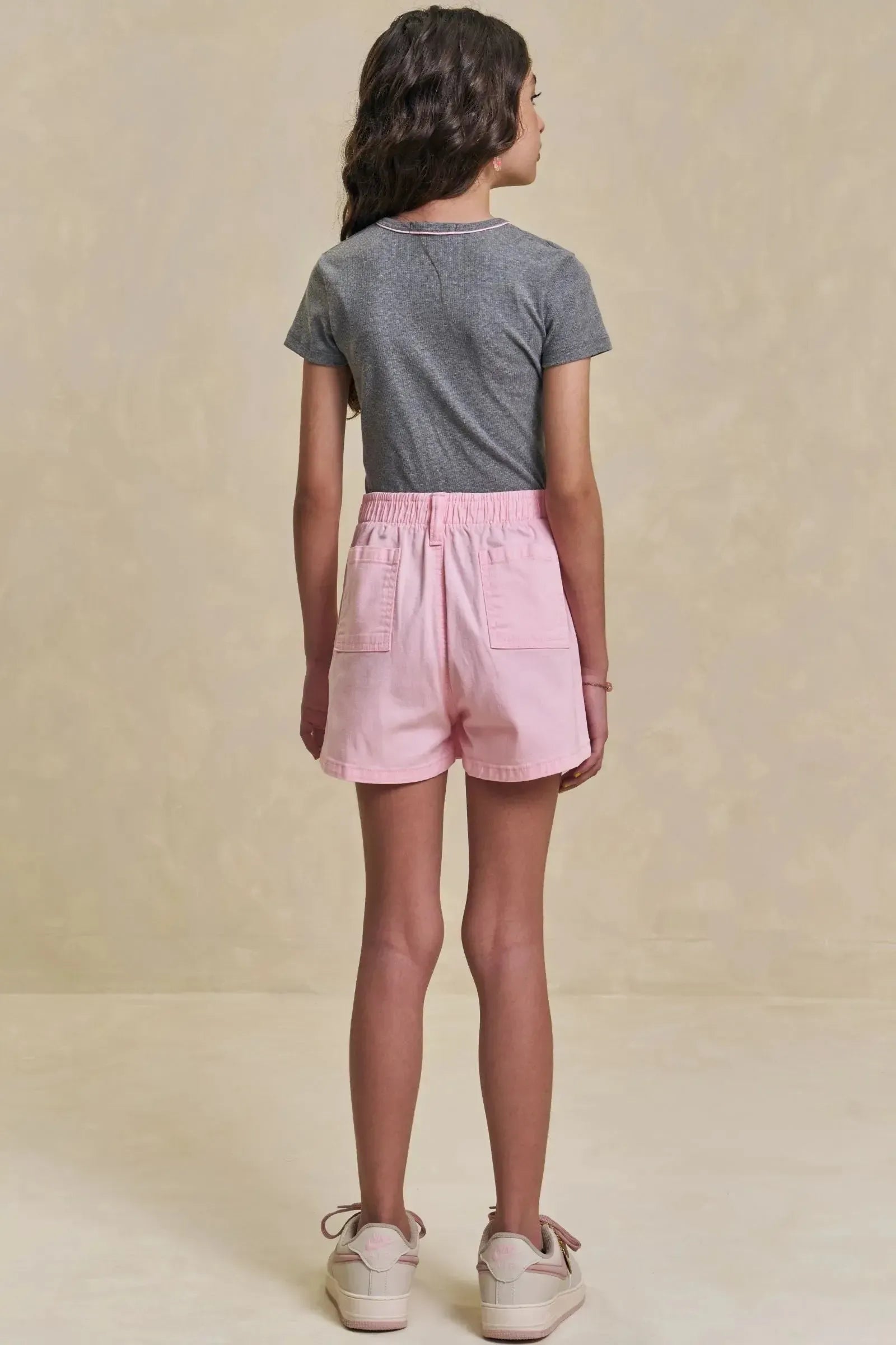 Conjunto de Blusa em Canelado Liz e Shorts em Sarja com Elastano 95860 Lilimoon Teen Menina