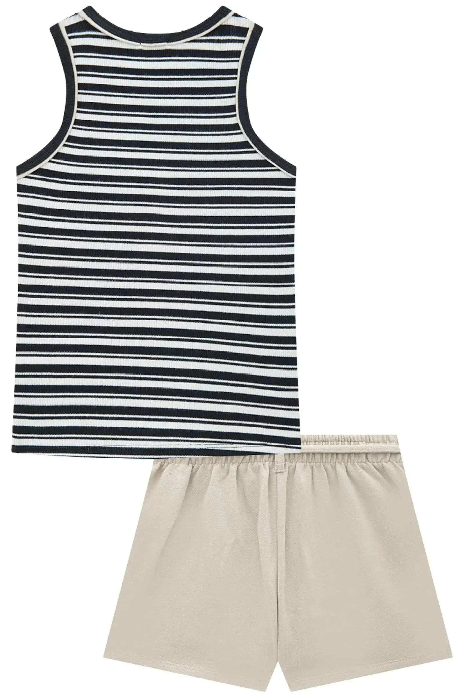 Conjunto de Blusa em Canelado Luna de Viscose e Shorts em Moletwill 92720 Vic&Vicky Teen Menina