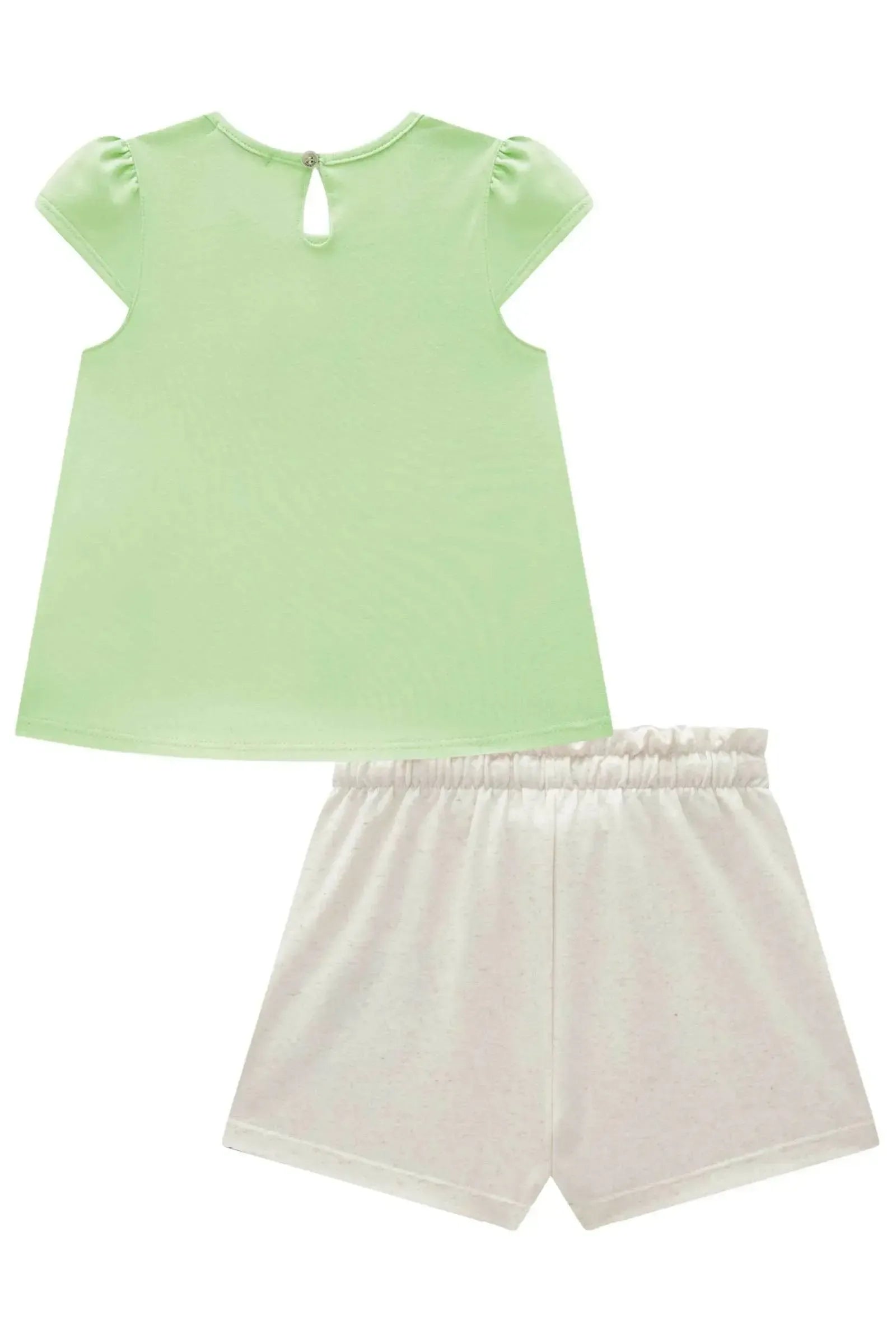 Conjunto de Blusa em Cotton com Short Saia em Molevisco 84136 Infanti Infantil Menina