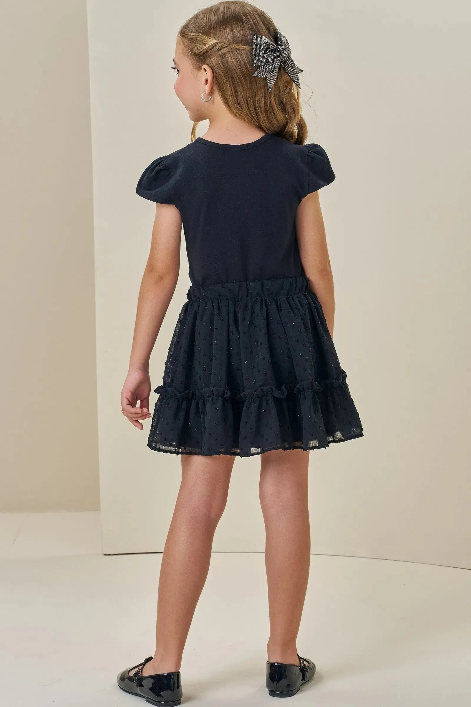 Conjunto de Blusa em Cotton e Saia em Chiffon Shine. Com Shorts Embutido 85569 Infanti Infantil Menina
